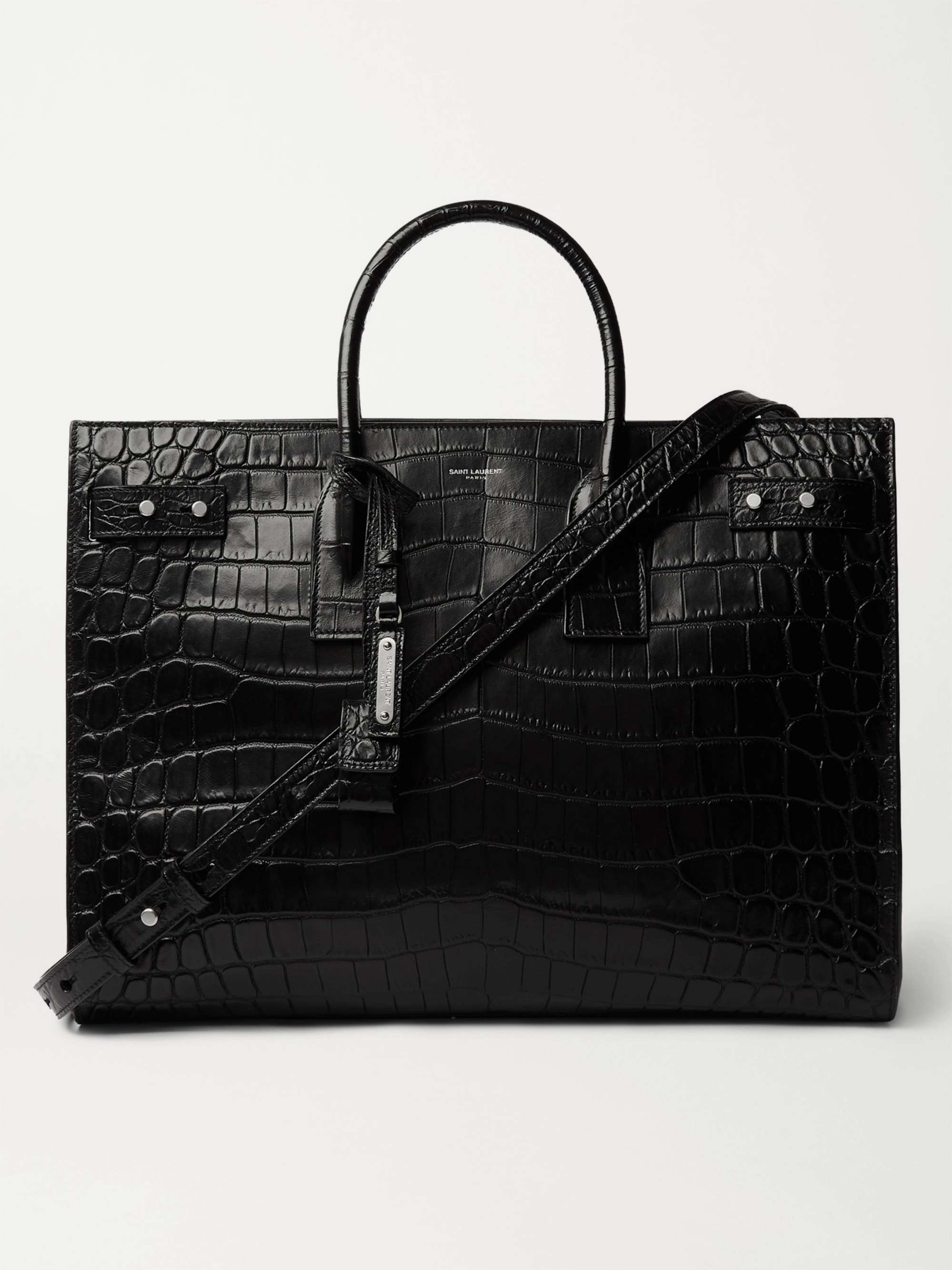 SAINT LAURENT Croc-Effect Leather Tote Bag for Men | MR PORTER