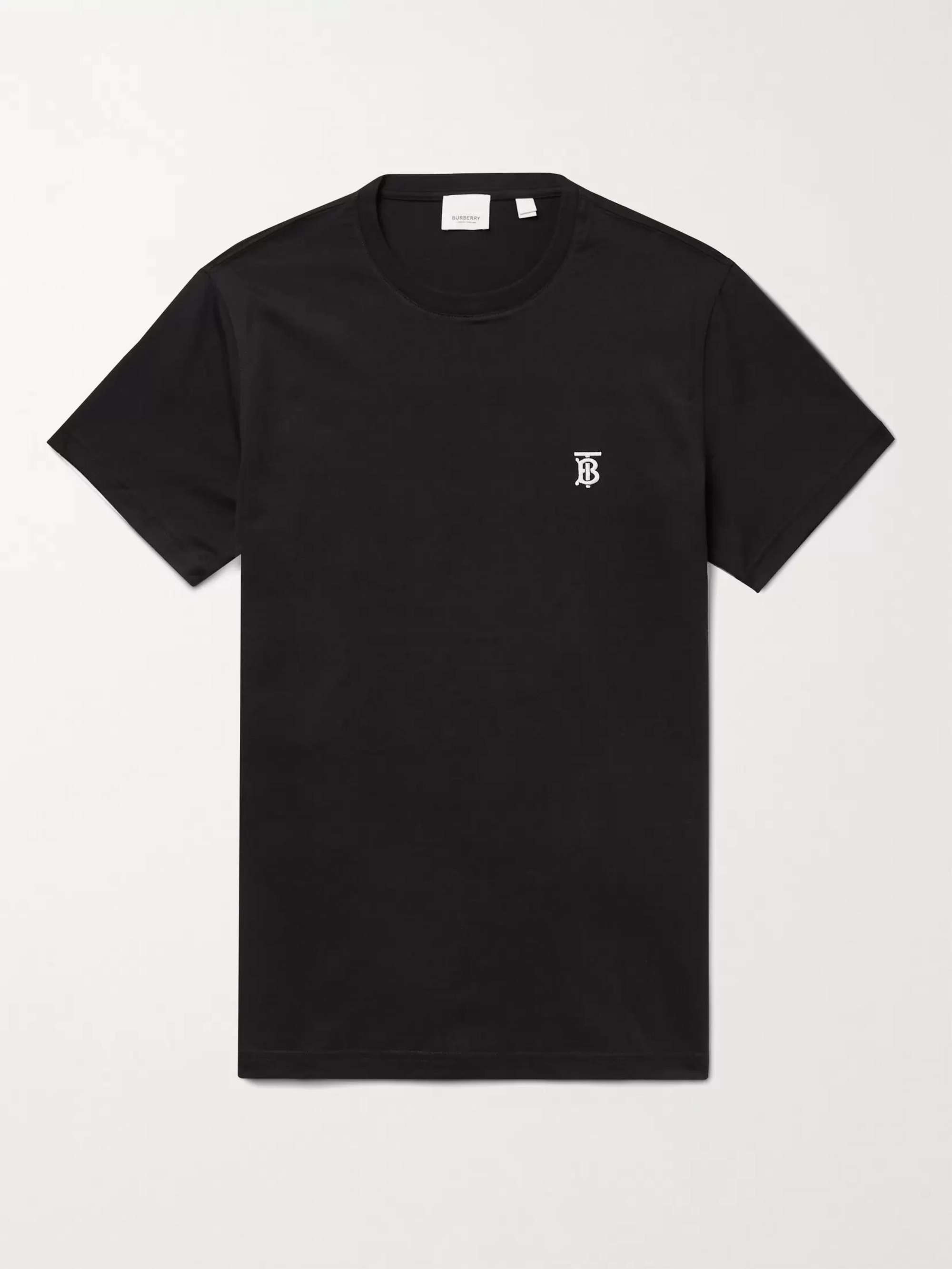 BURBERRY Logo-Embroidered Cotton-Jersey T-Shirt for Men | MR PORTER