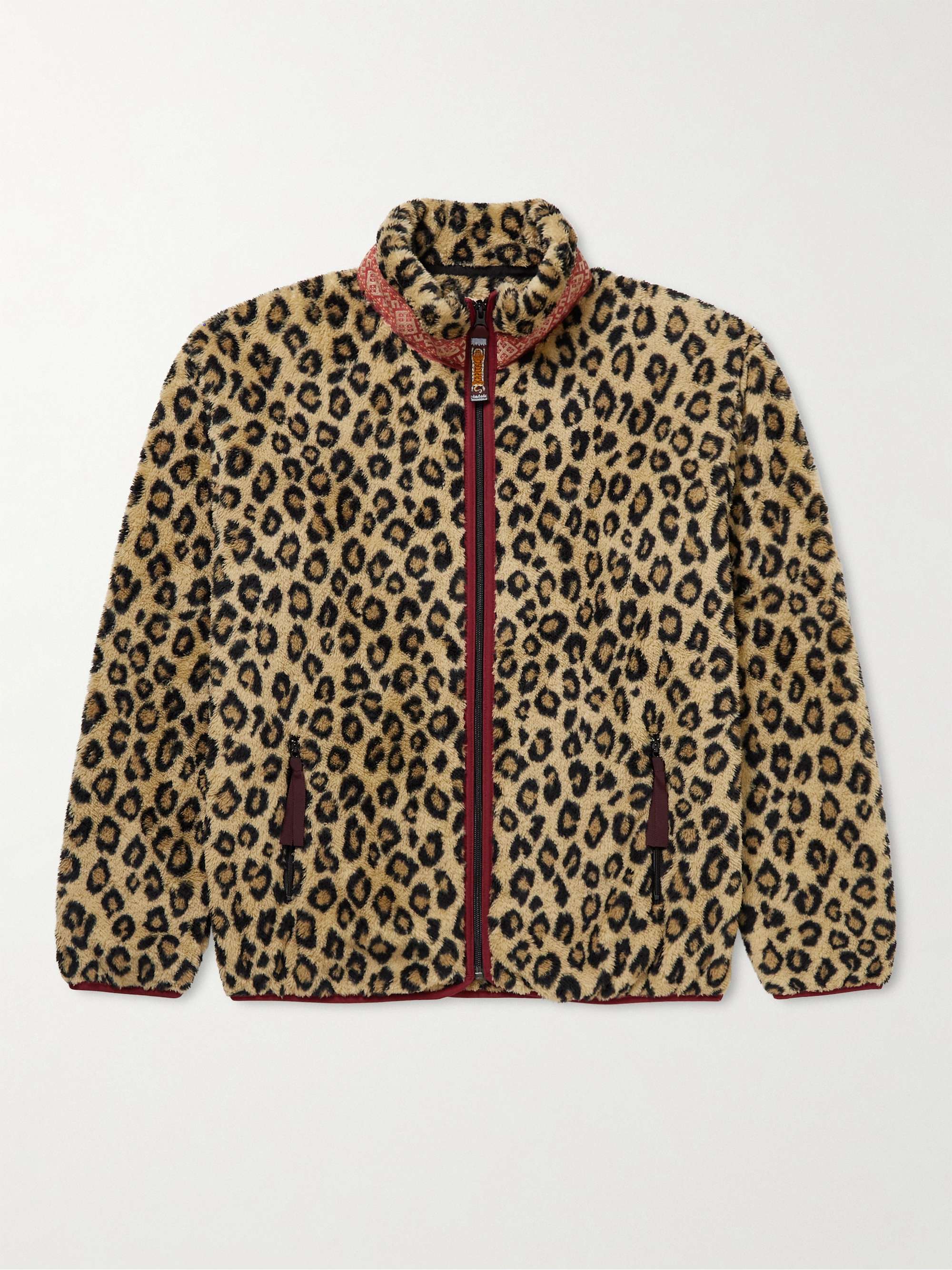 KAPITAL Leopard-Print Webbing-Trimmed Fleece Bomber Jacket | MR PORTER