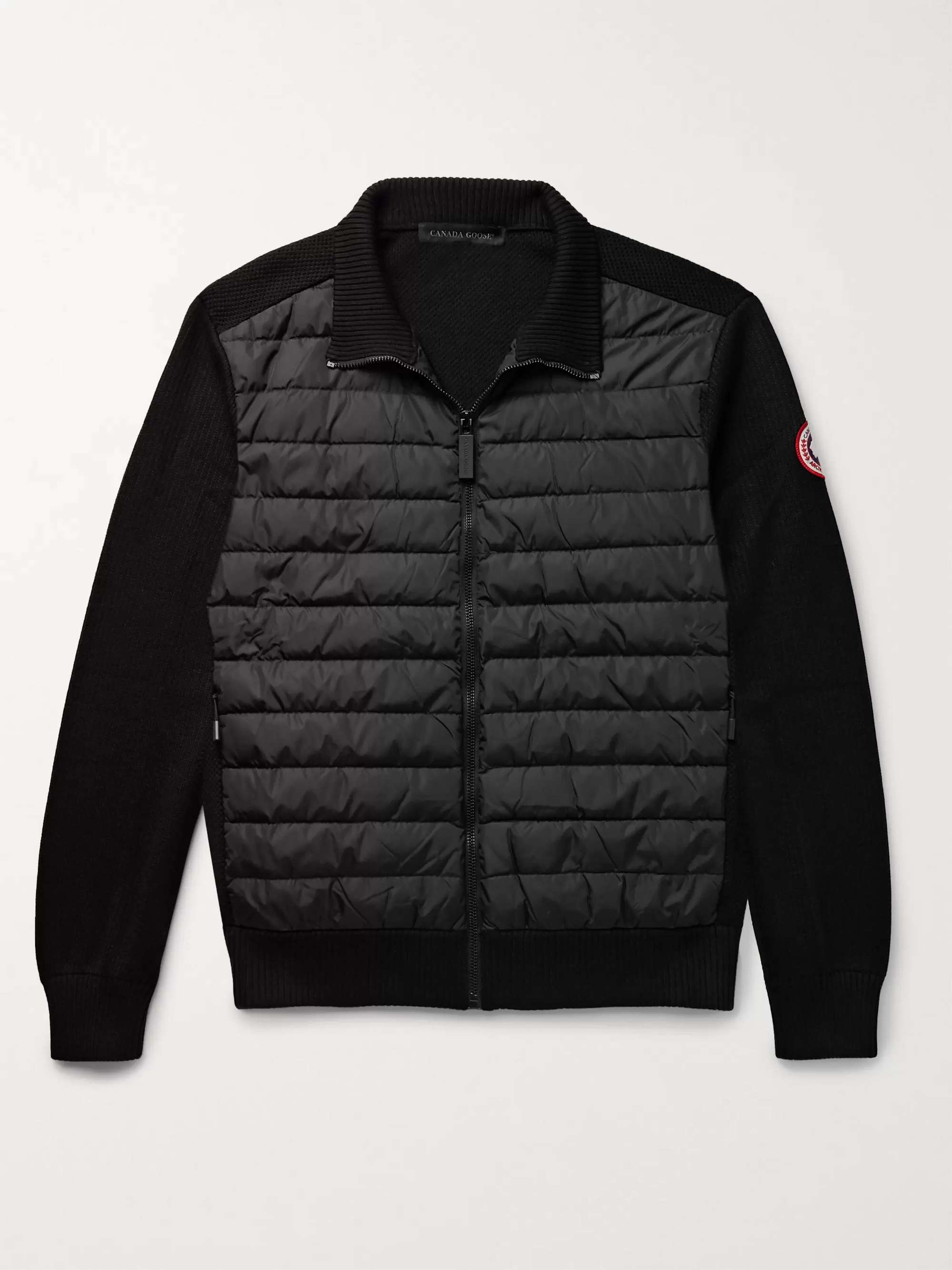 Black HyBridge Slim-Fit Quilted Down Shell and Merino Wool Jacket | CANADA  GOOSE | MR PORTER