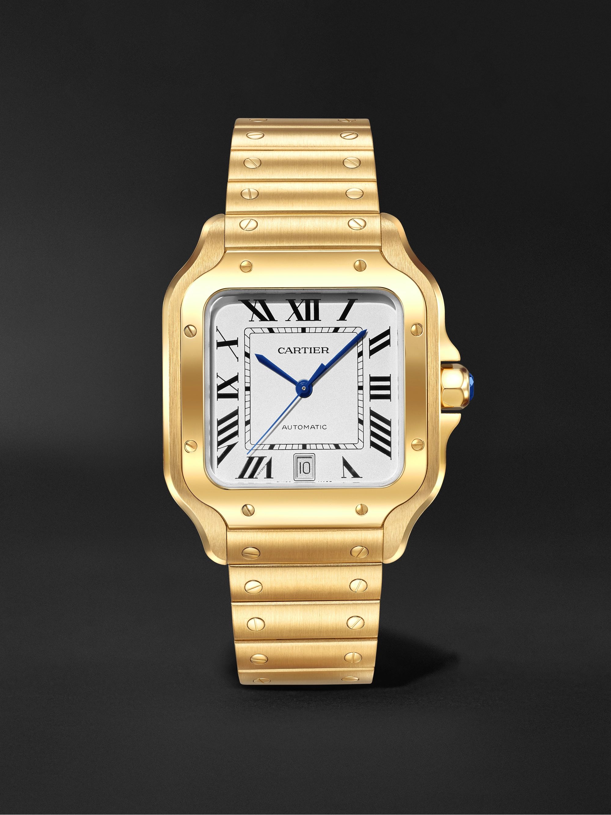 CARTIER Santos de Cartier Automatic 39.8 mm 18-Karat Gold Watch, Ref. No.  WGSA0029 for Men | MR PORTER