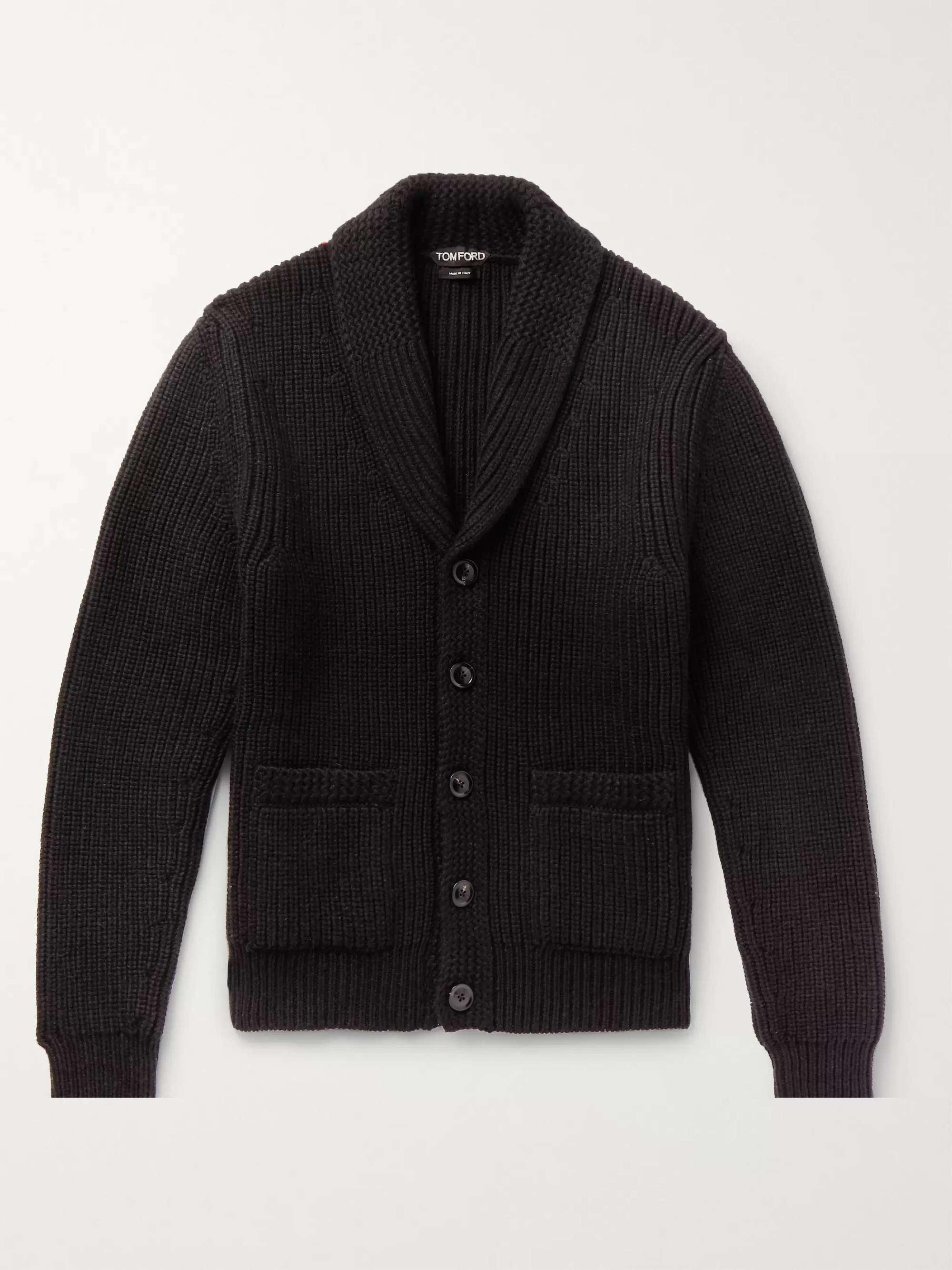 TOM FORD Shawl-Collar Cable-Knit Cashmere and Mohair-Blend Cardigan for Men  | MR PORTER