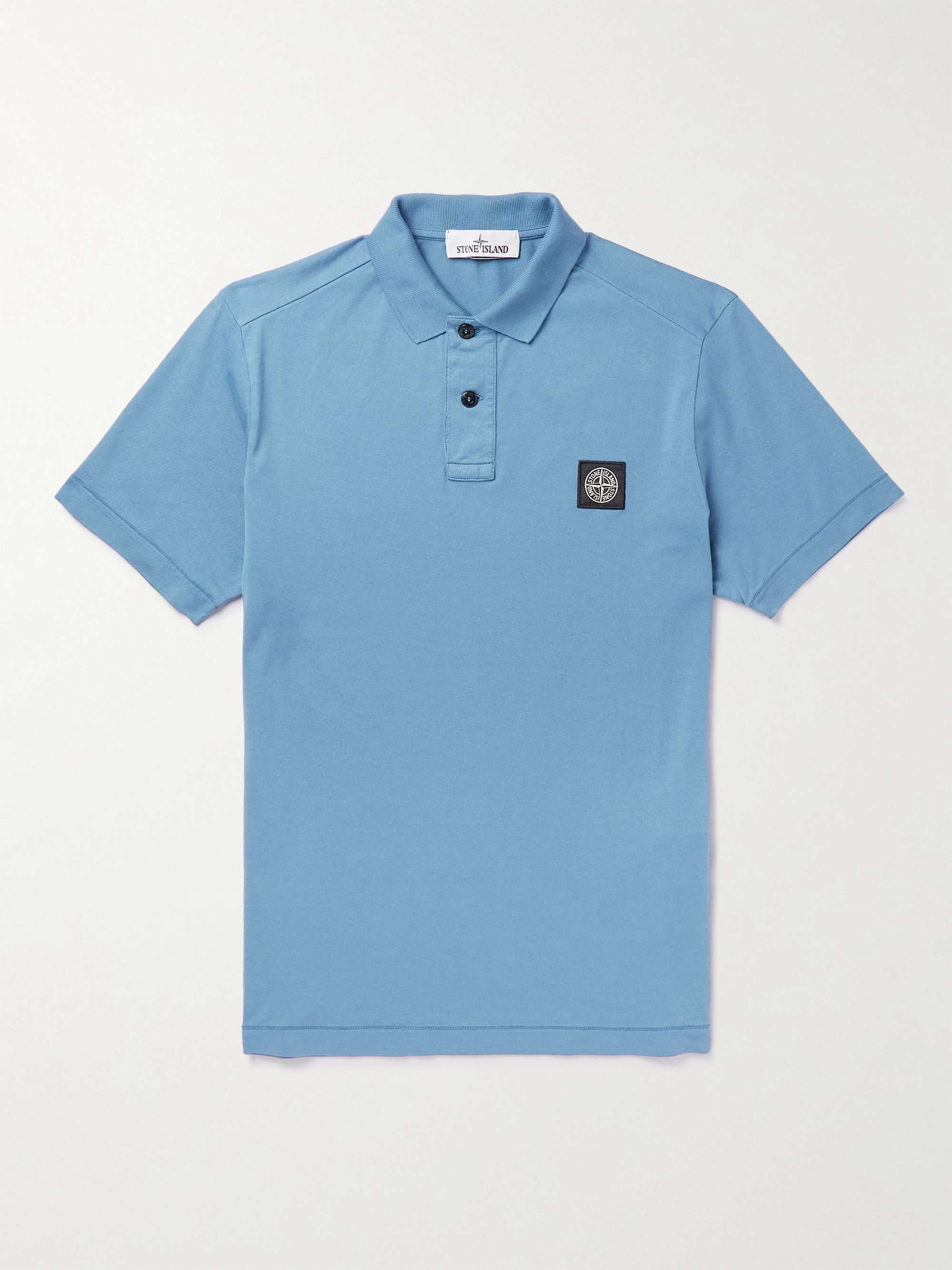 STONE ISLAND Logo-Appliquéd Cotton-Jersey Polo Shirt | MR PORTER