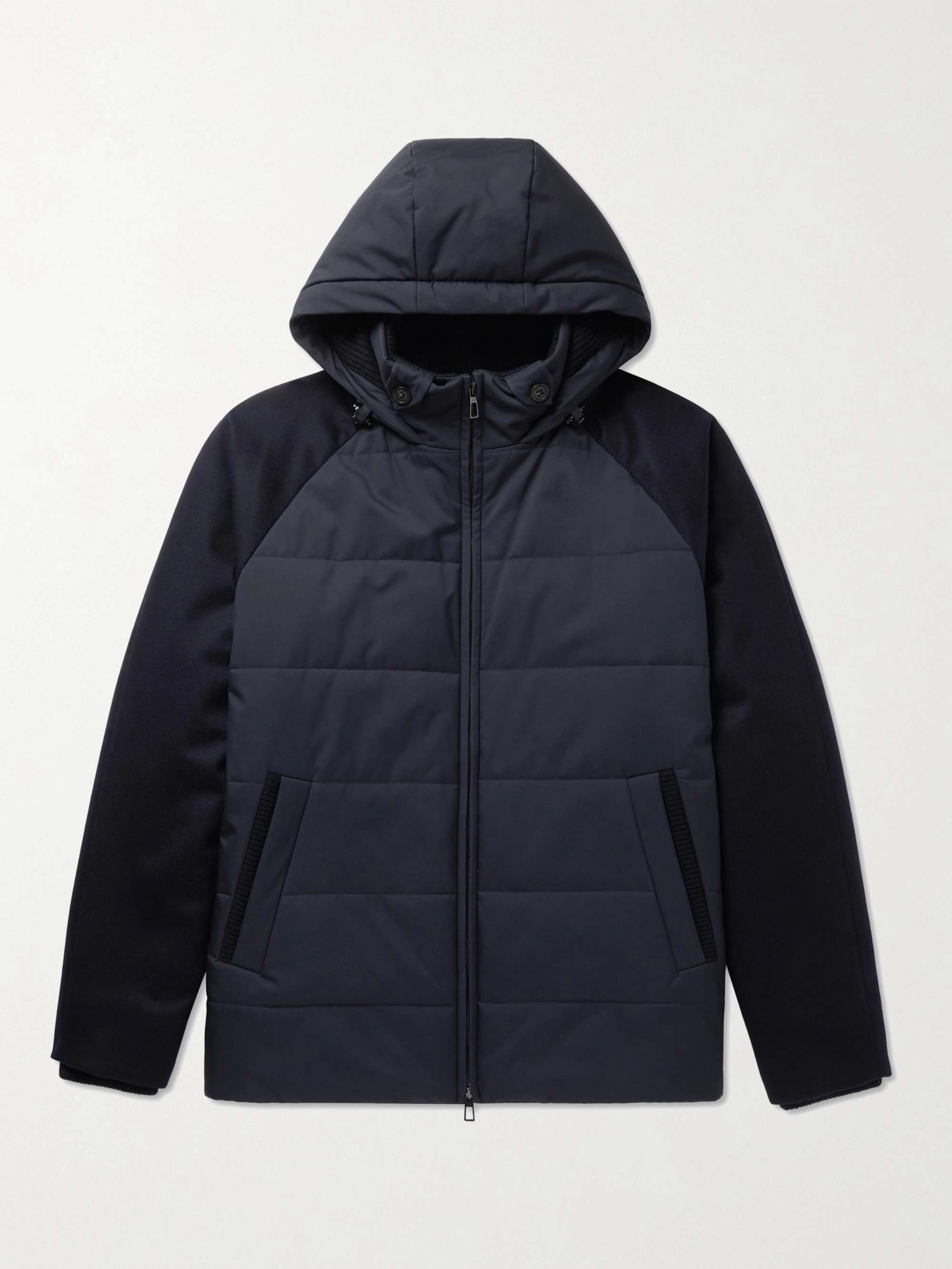 LORO PIANA Cashmere-Trimmed Quilted Softshell Hooded Jacket | MR PORTER
