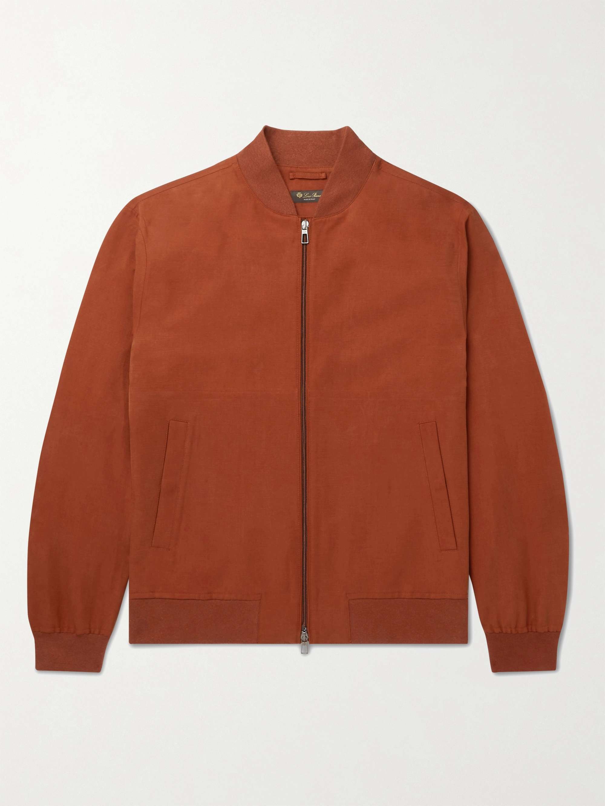 Orange Ivy Linen and Silk-Blend Bomber Jacket | LORO PIANA | MR PORTER