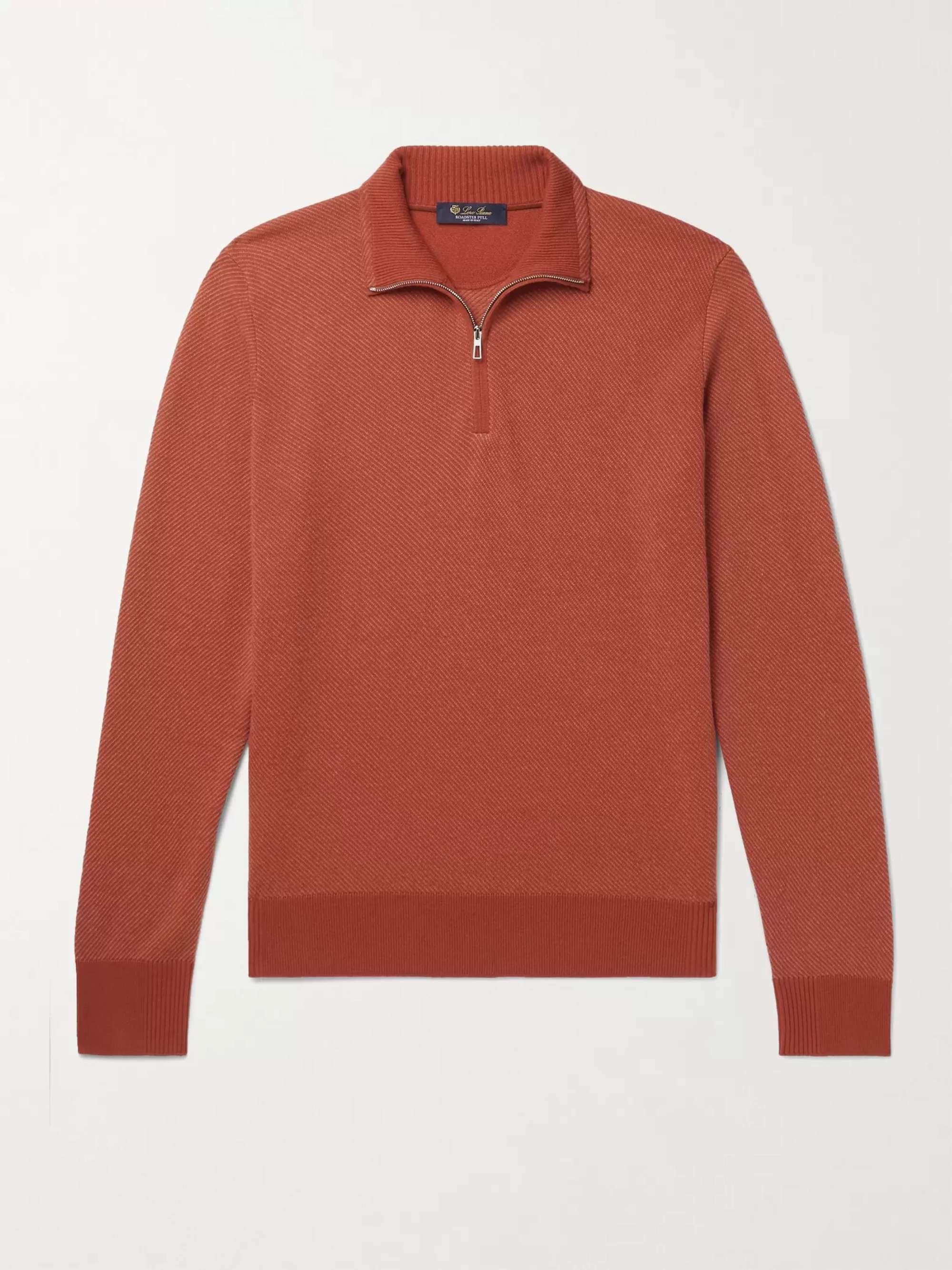 LORO PIANA Roadster Striped Cashmere Half-Zip Sweater for Men | MR PORTER