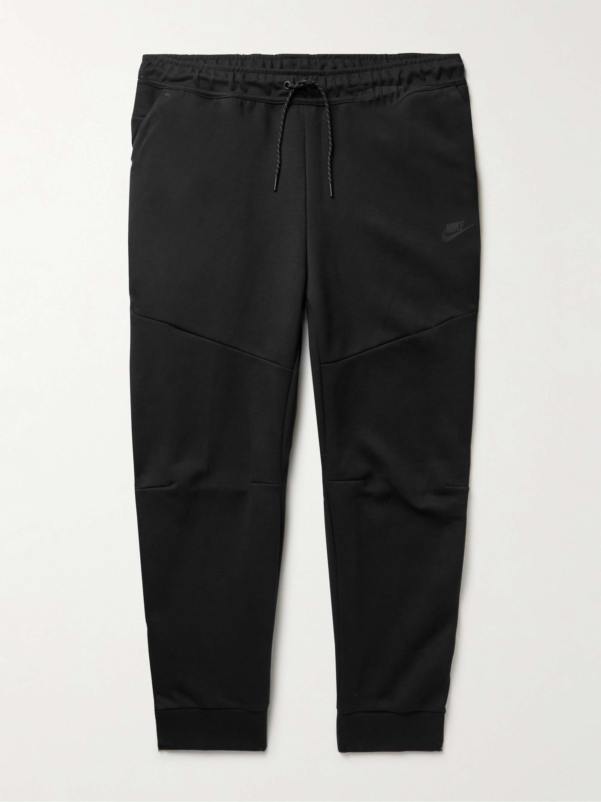 Black Sportswear Tapered Logo-Print Cotton-Blend Tech-Fleece Sweatpants |  NIKE | MR PORTER