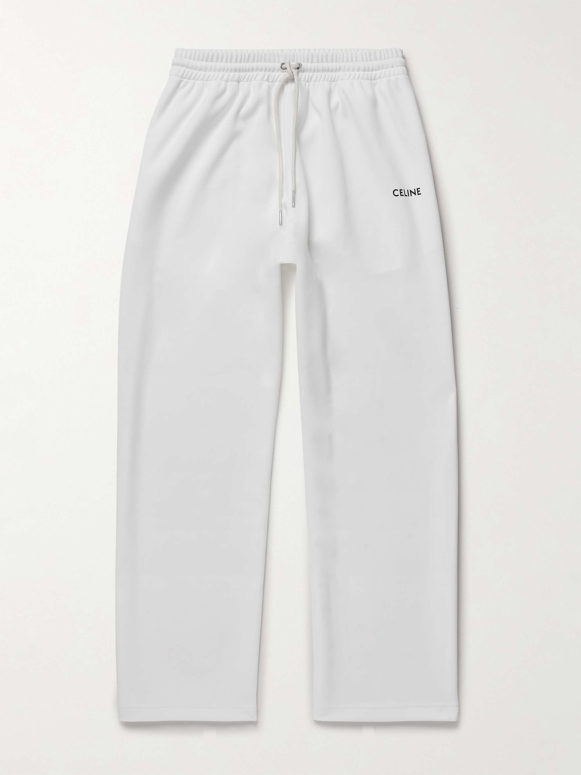 CELINE HOMME Tapered Logo-Embroidered Jersey Sweatpants for Men | MR PORTER