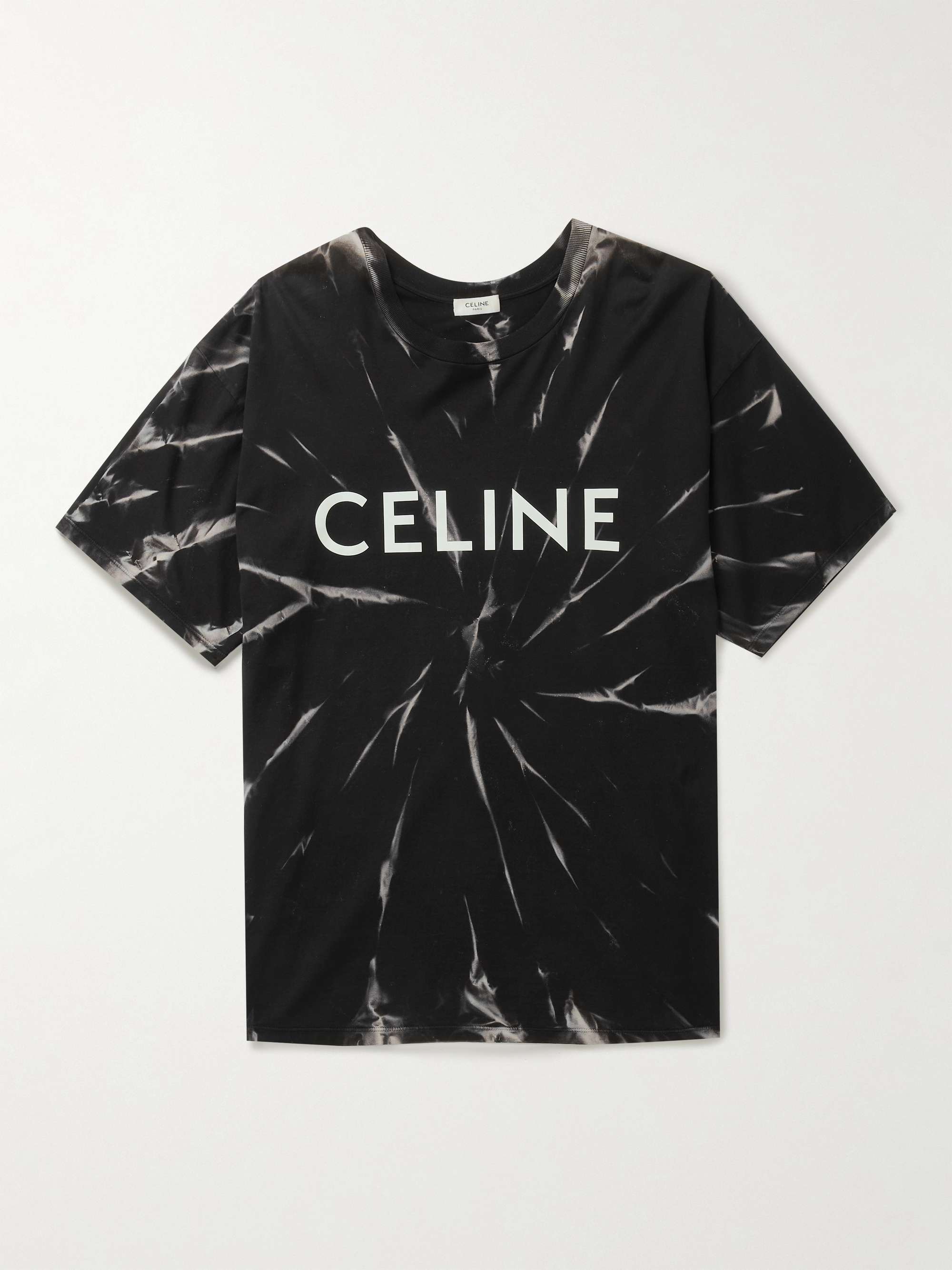 CELINE HOMME Tie-Dyed Logo-Print Cotton-Jersey T-Shirt | MR PORTER