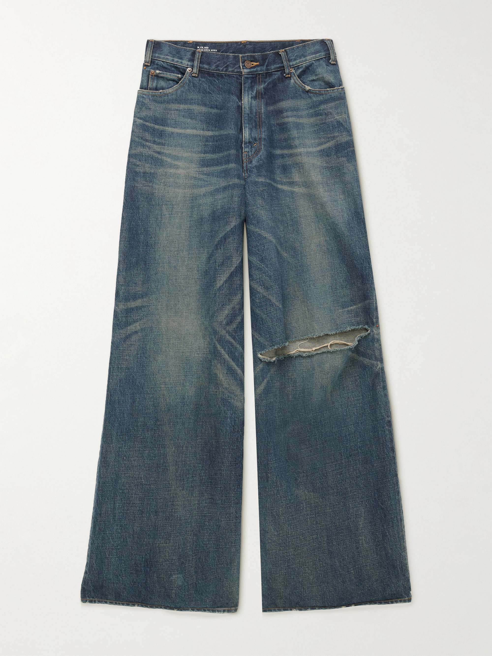 CELINE HOMME Wide-Leg Distressed Jeans for Men | MR PORTER