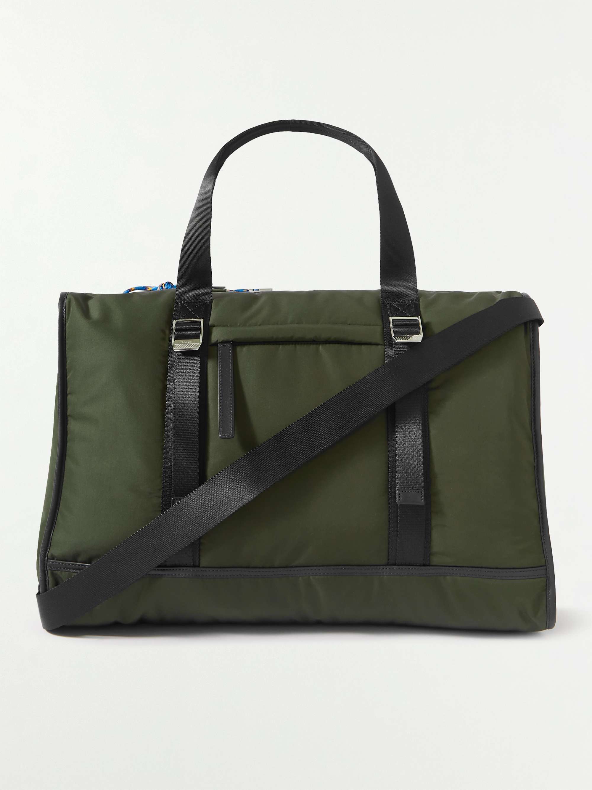 Wattierte Reisetasche aus recyceltem Nylon mit Lederbesätzen | MR PORTER