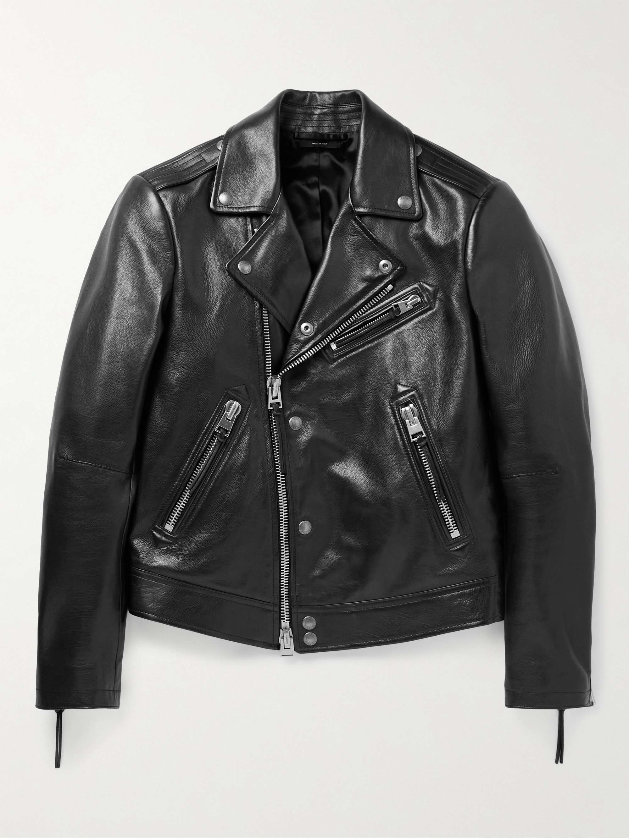 TOM FORD Slim-Fit Full-Grain Leather Biker Jacket | MR PORTER