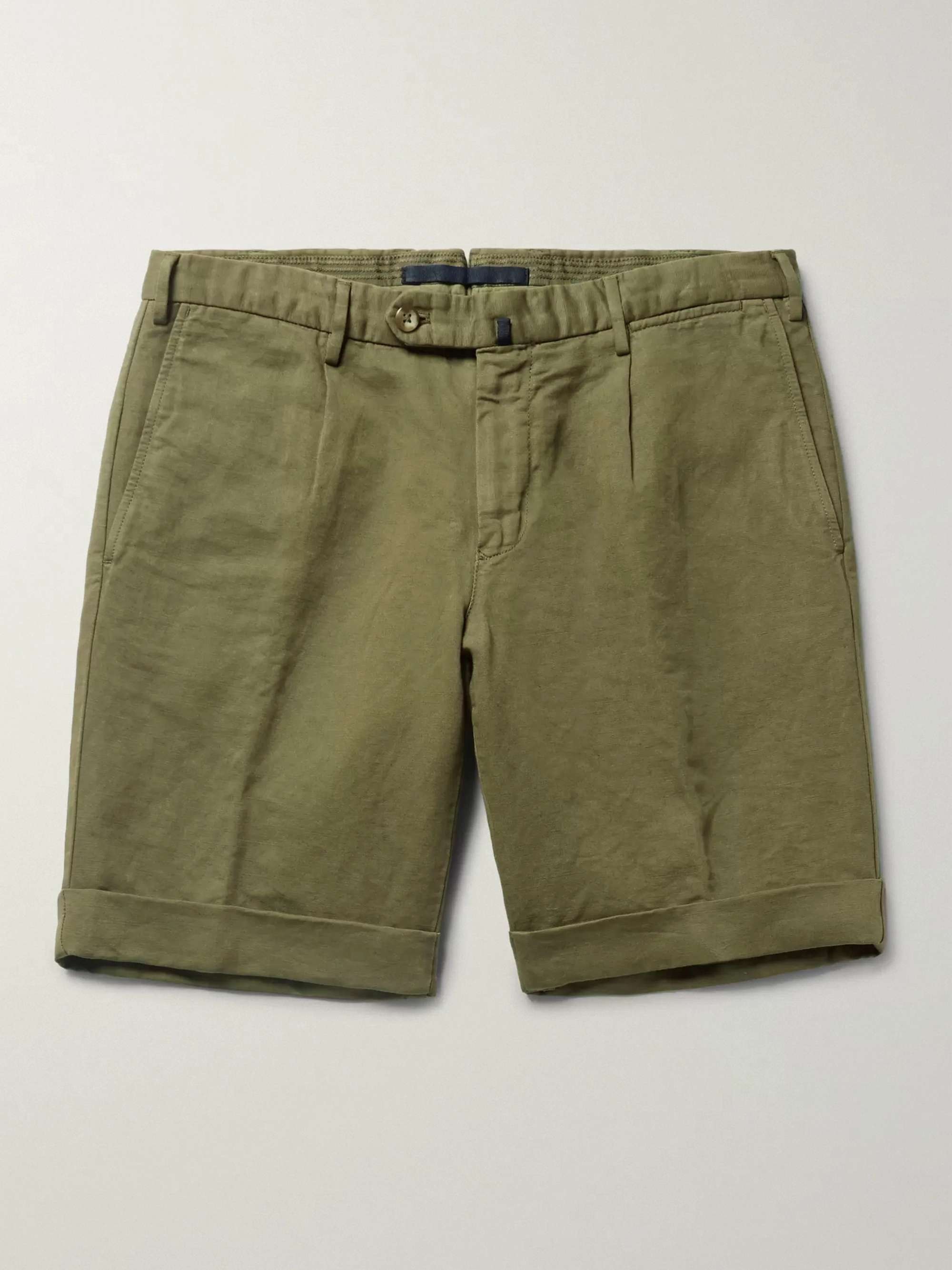 INCOTEX Slim-Fit Linen and Cotton-Blend Shorts | MR PORTER