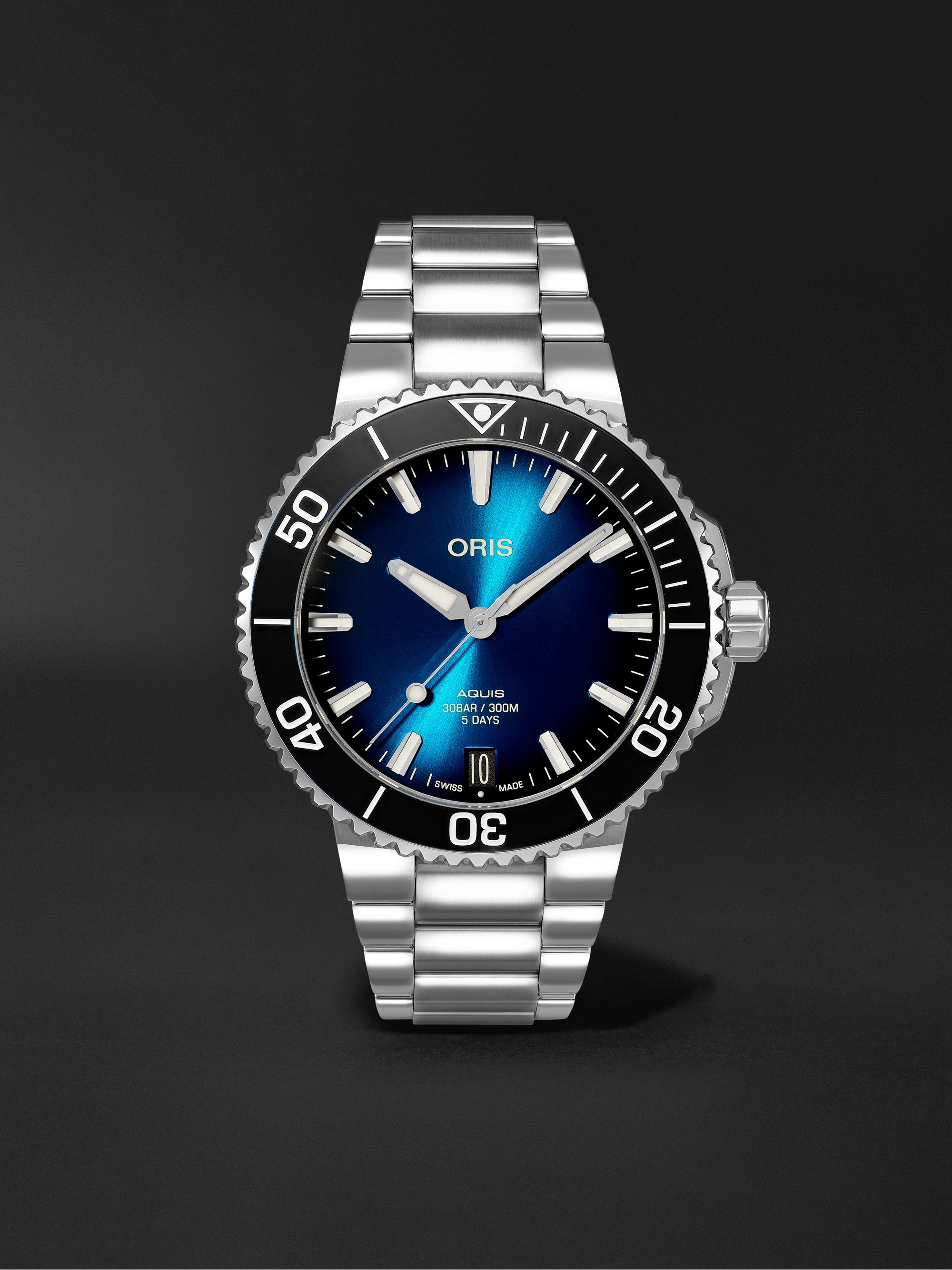 ORIS Aquis Date Calibre 400 Automatic 41.5mm Stainless Steel Watch, Ref.  No. 01 400 7769 4135-07 8 22 09PEB | MR PORTER