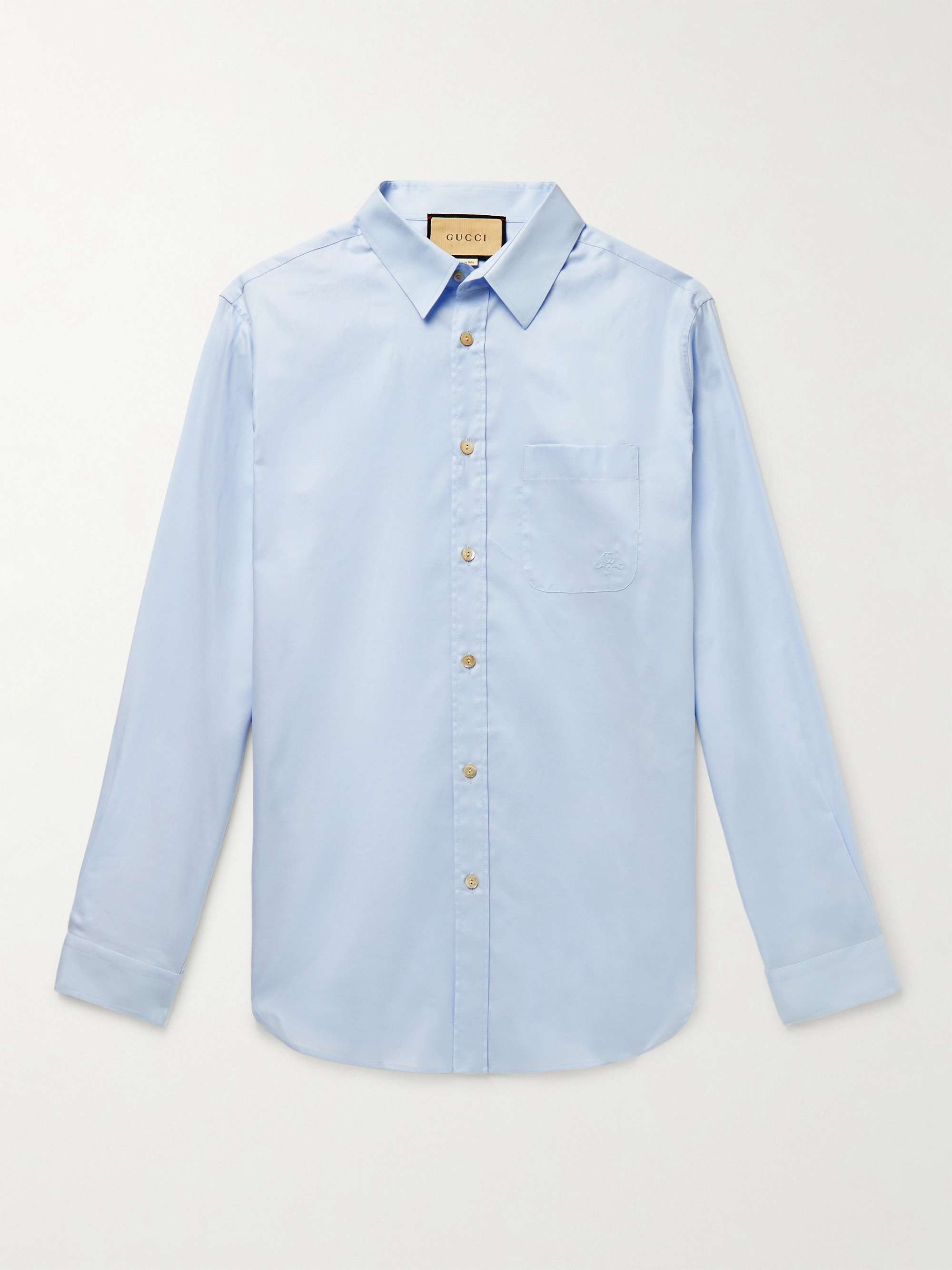 Gucci - Cotton-poplin Oxford Shirt - Men - Cotton - 15 - Blue