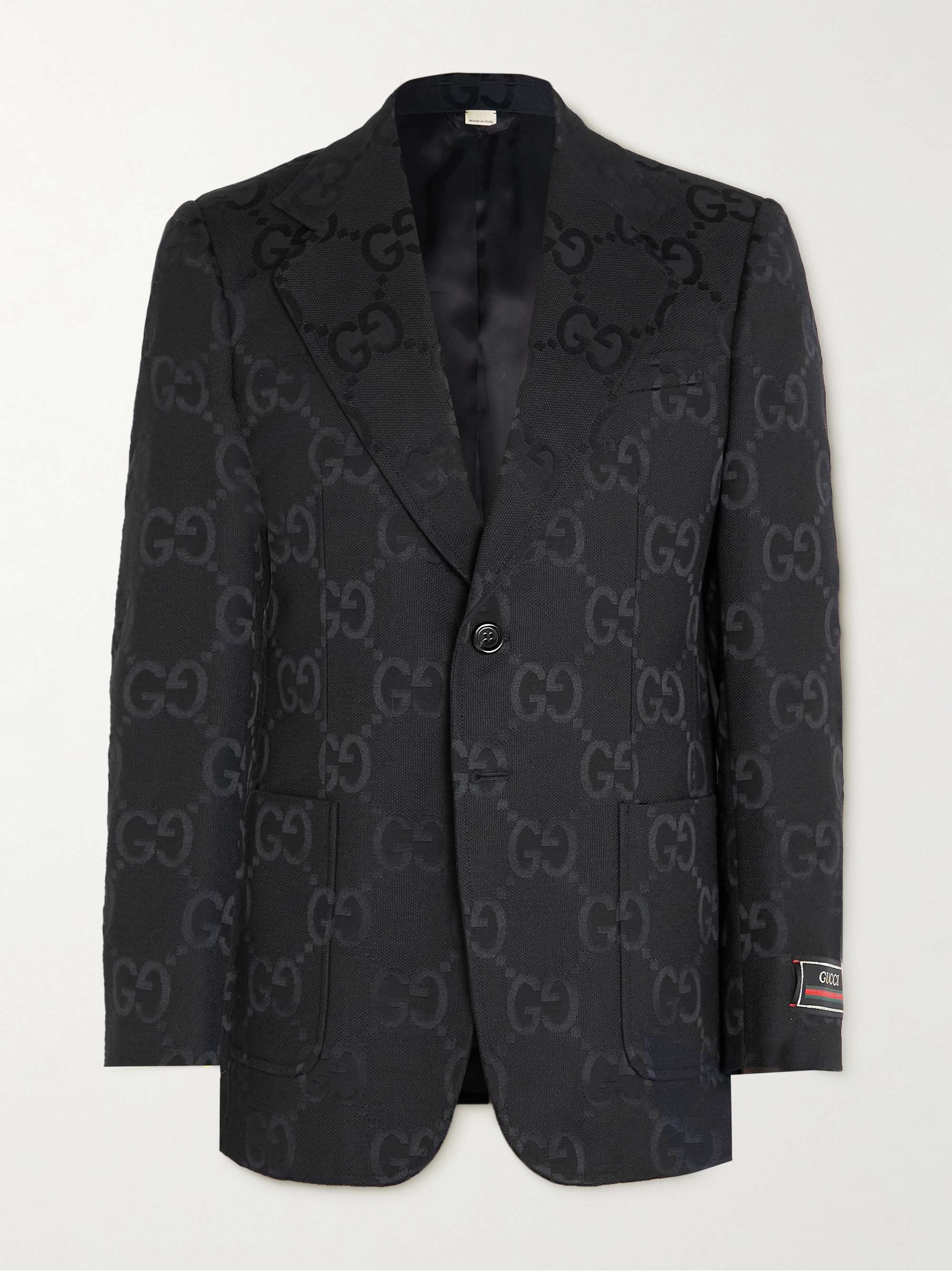 GUCCI Oversized Logo-Jacquard Cotton-Blend Canvas Blazer for Men | MR PORTER