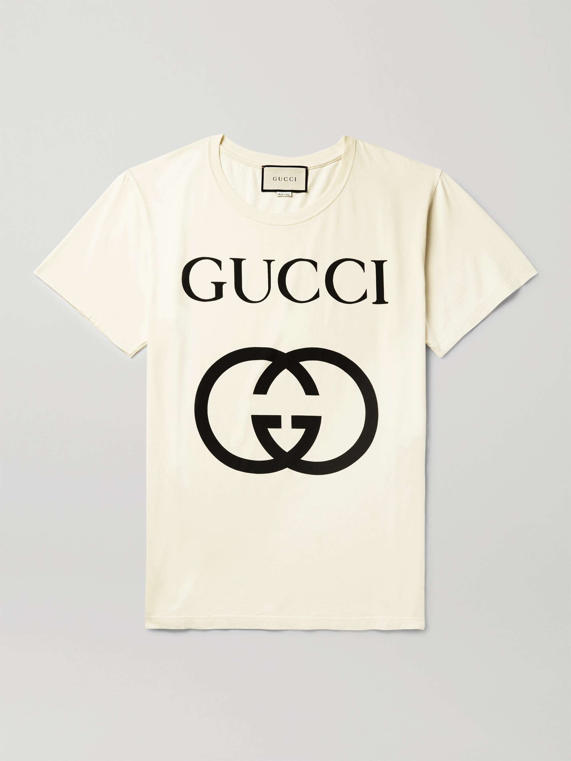 GUCCI Oversized Logo-Print Cotton-Jersey T-Shirt | MR PORTER