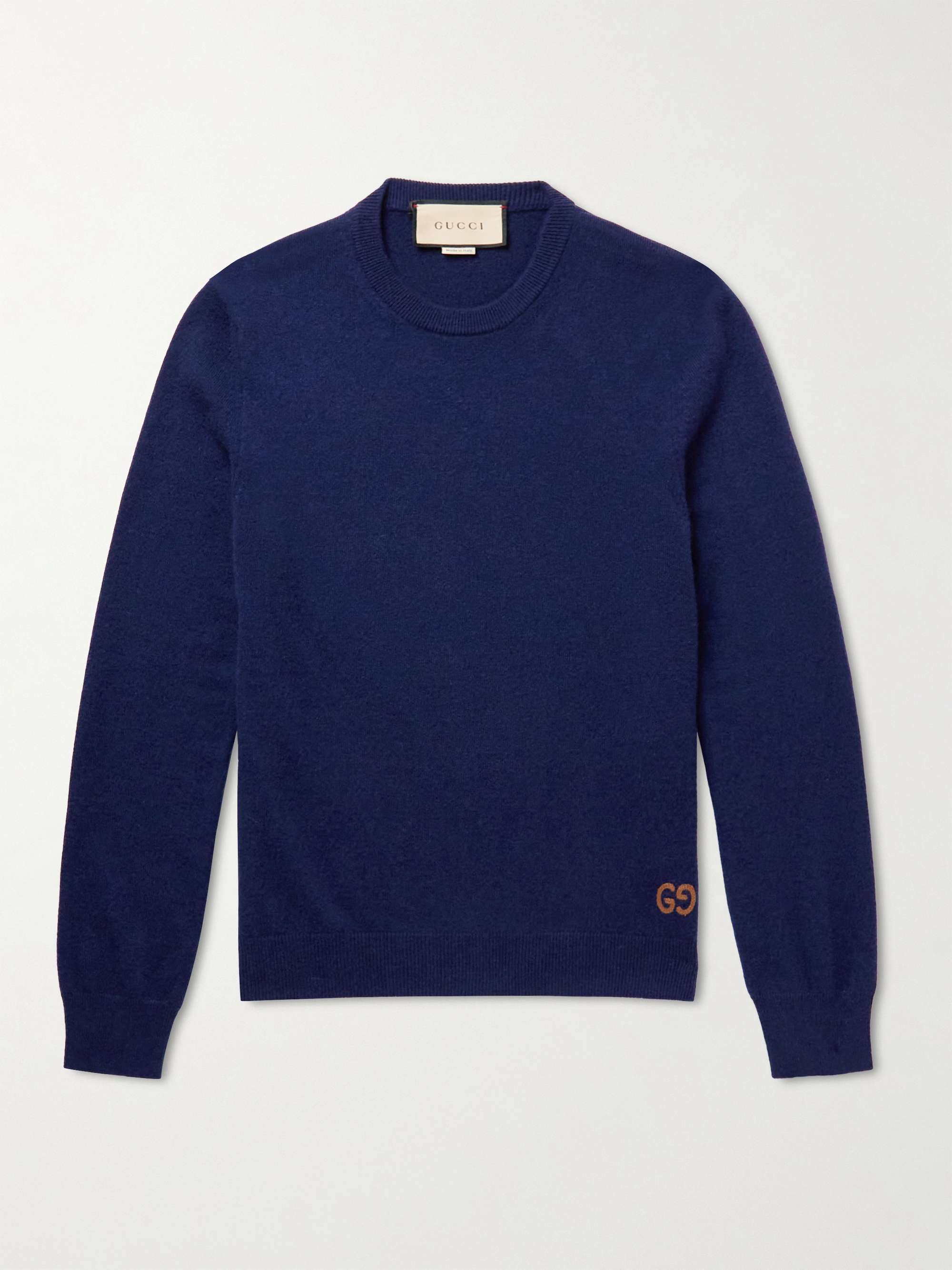 GUCCI Logo-embroidered cashmere sweater for Men | MR PORTER