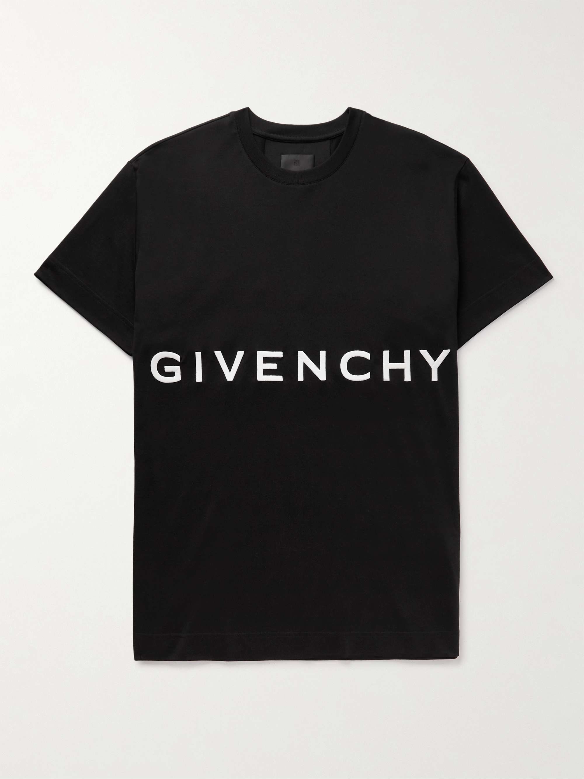 GIVENCHY Logo-Embroidered Cotton-Jersey T-Shirt for Men | MR PORTER