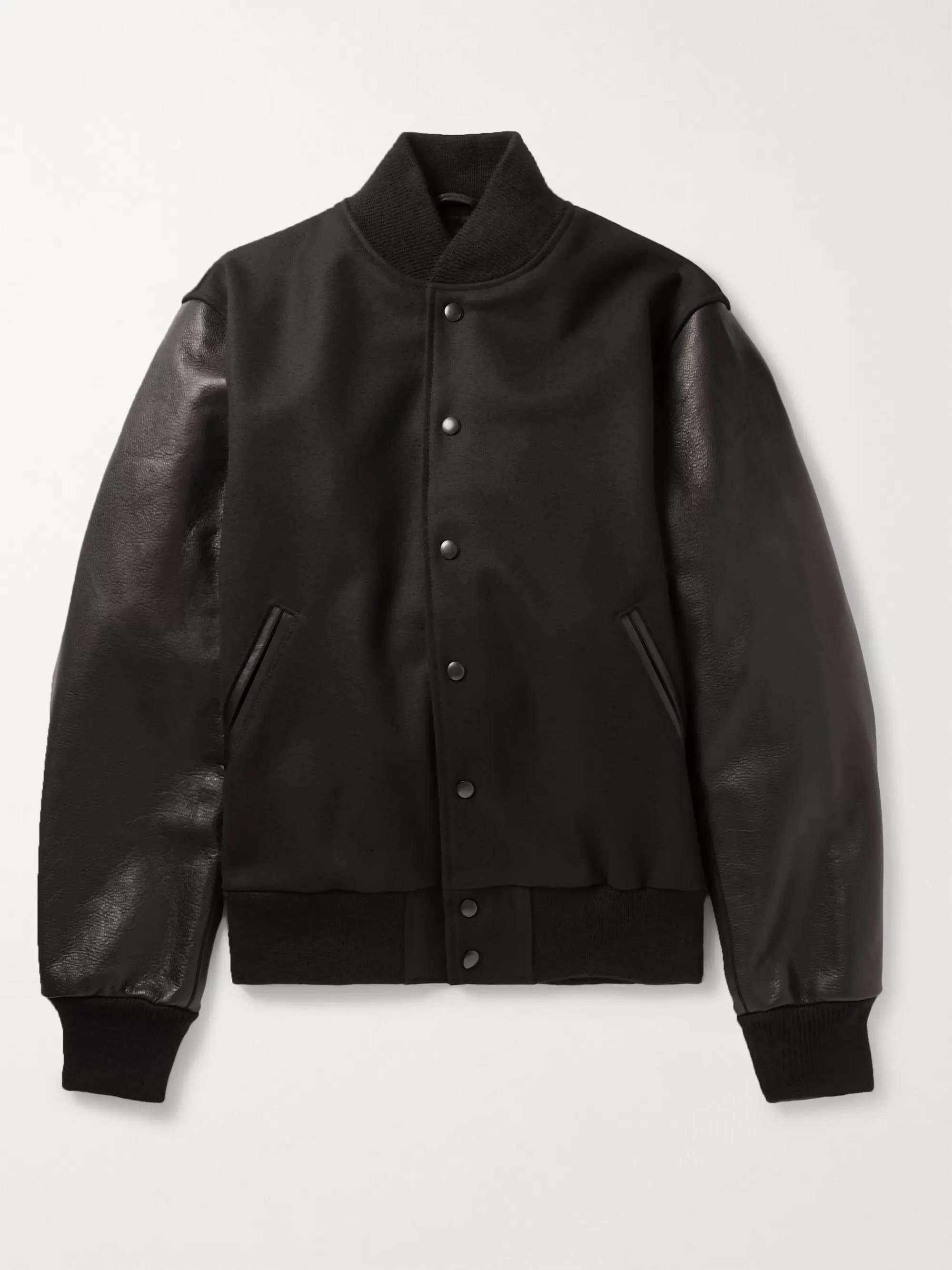 GOLDEN BEAR The Albany Wool-Blend and Leather Bomber Jacket for Men | MR  PORTER
