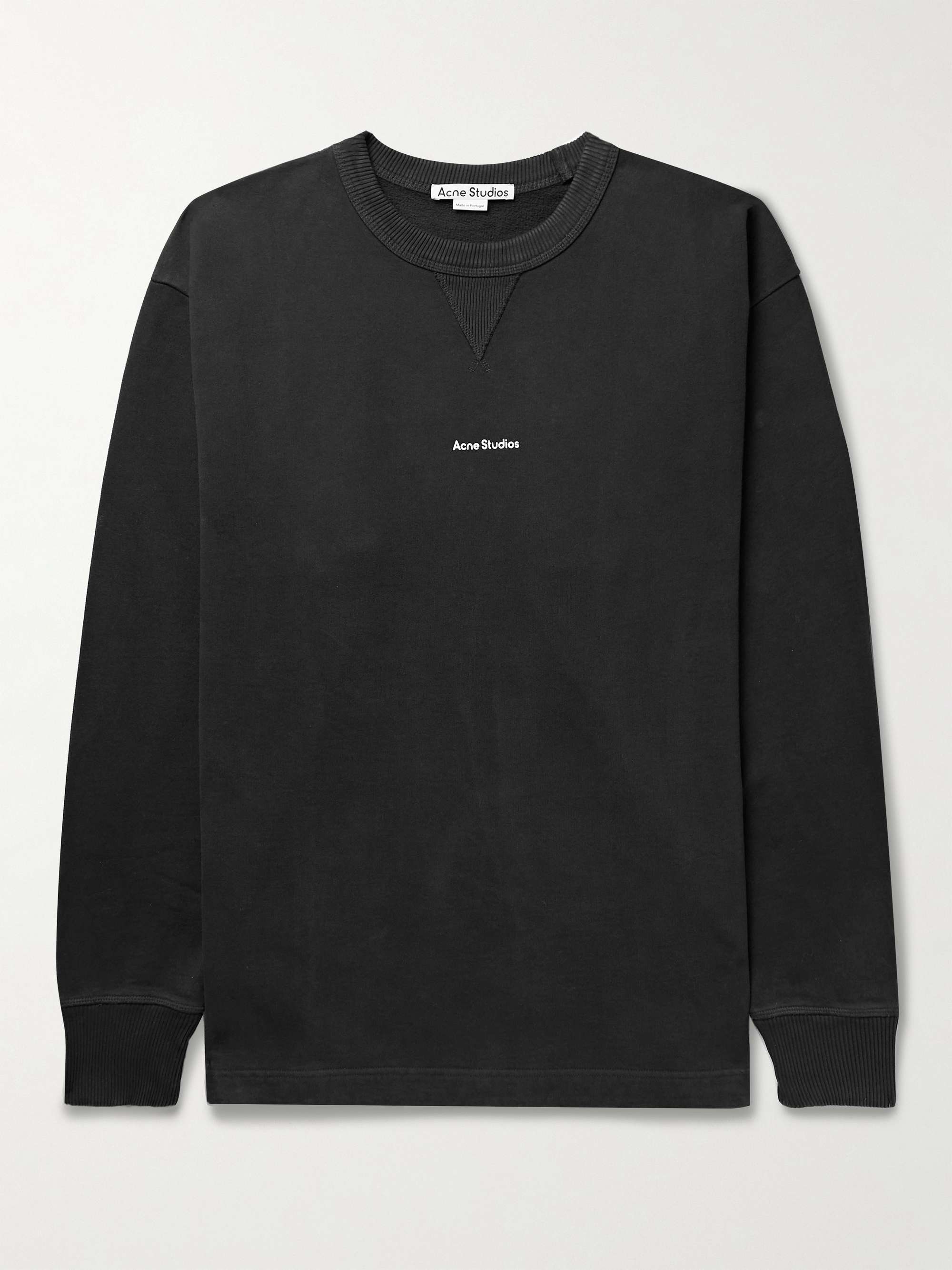 Black Logo-Print Cotton-Jersey Sweatshirt | ACNE STUDIOS | MR PORTER
