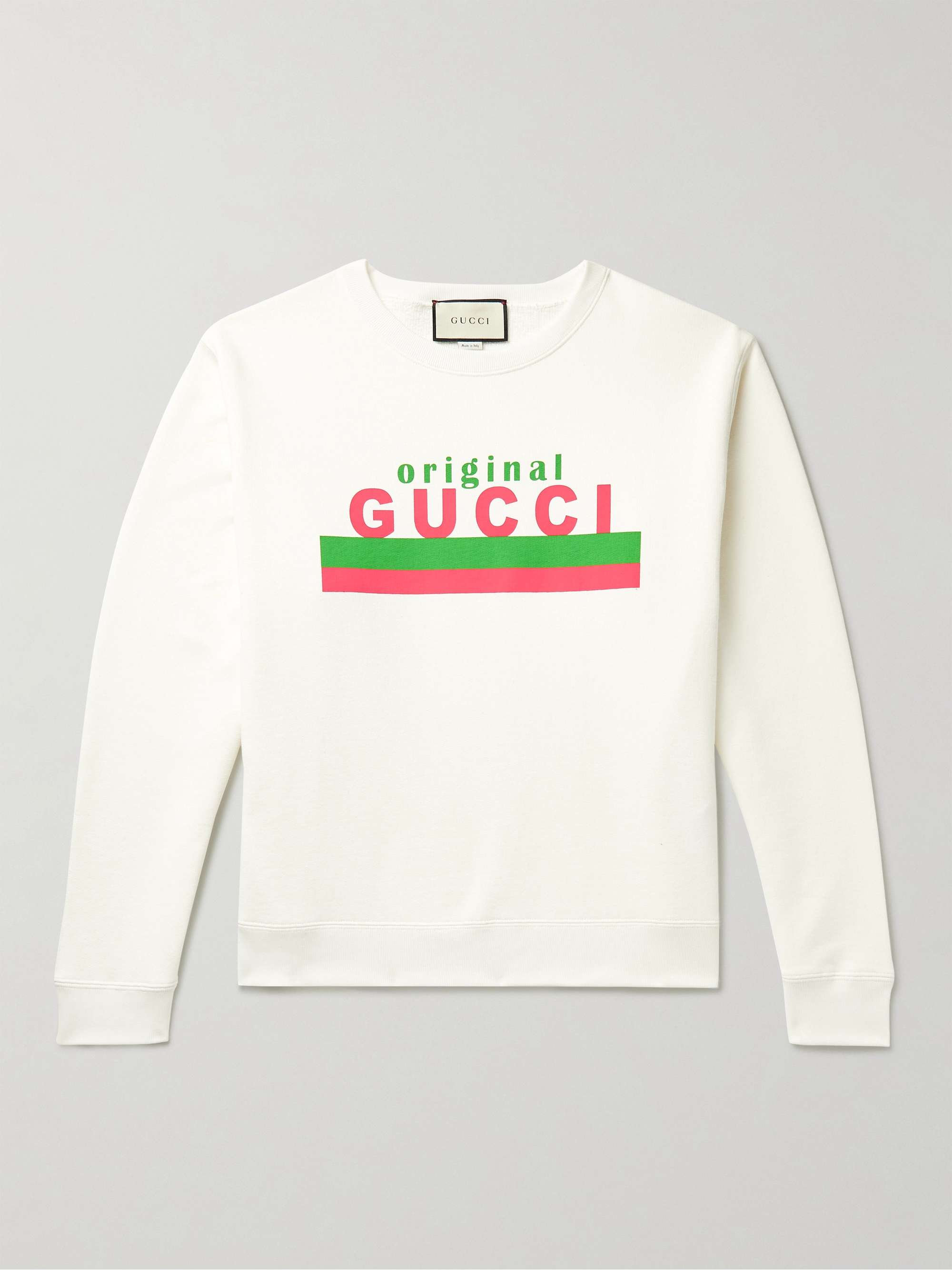 GUCCI Logo-Print Cotton-Jersey Sweatshirt | MR PORTER