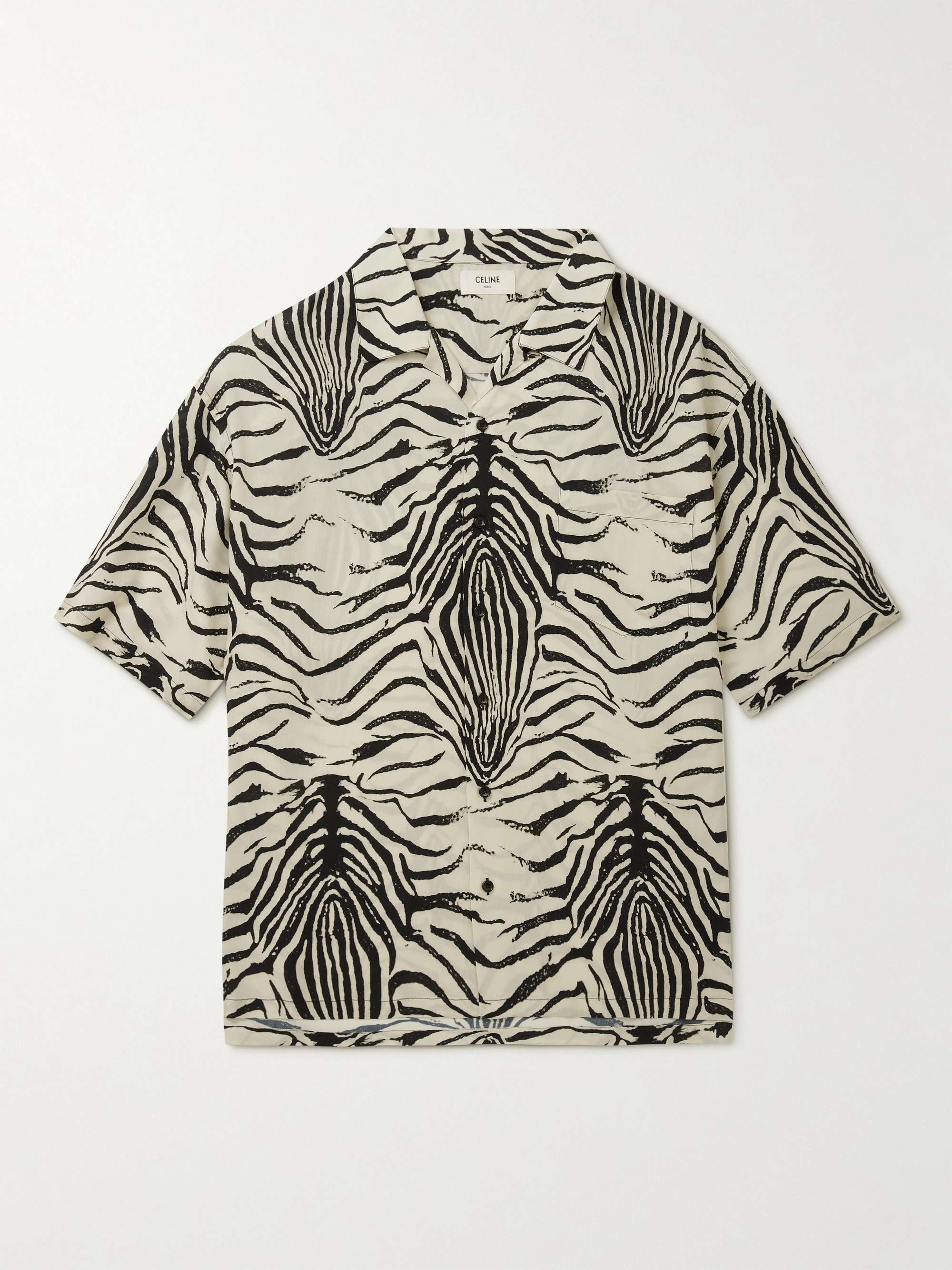 CELINE Camp-Collar Zebra-Print Woven Shirt | MR PORTER