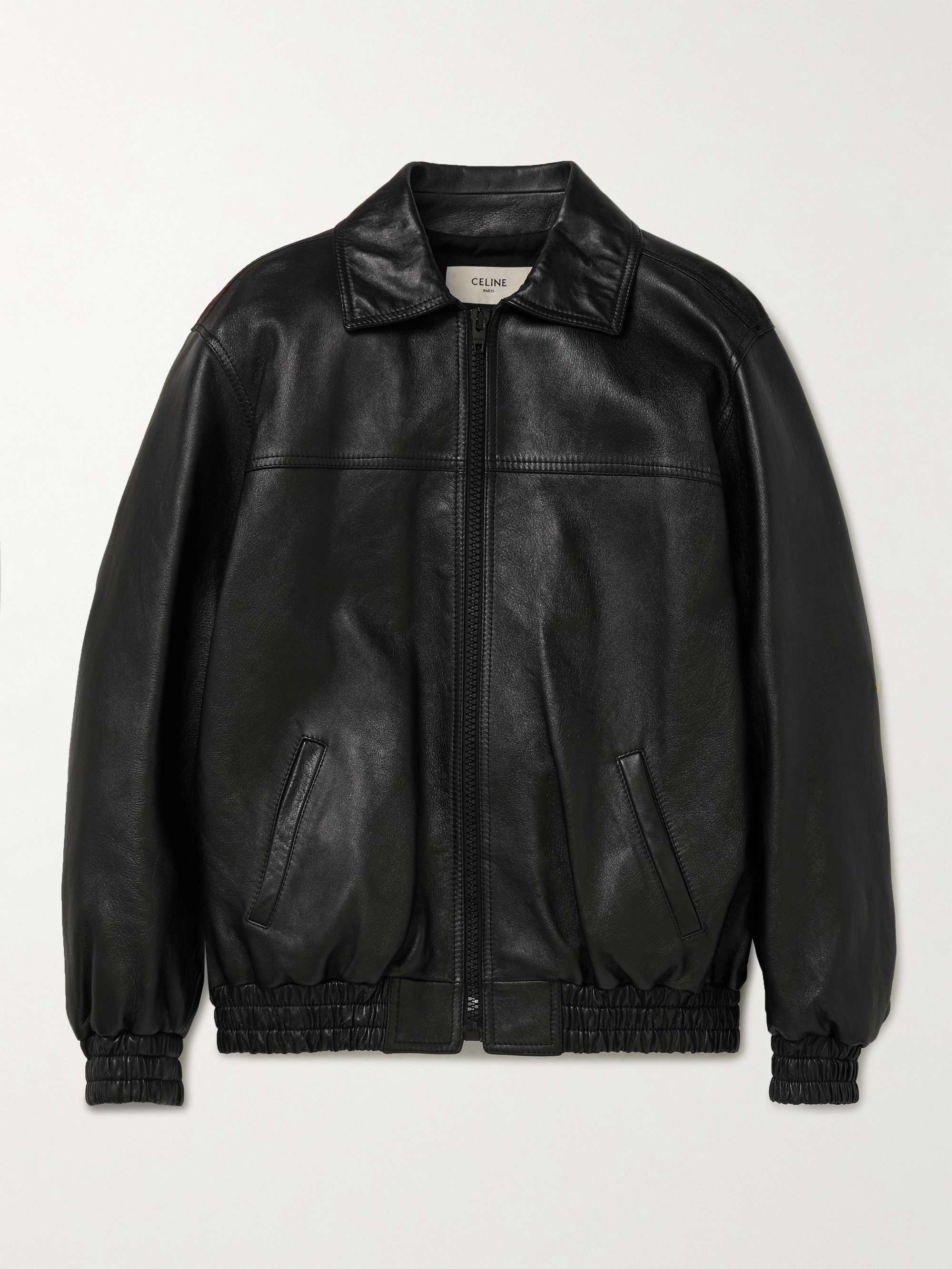 CELINE HOMME Fringed Logo-Embellished Leather Blouson Jacket for Men | MR  PORTER