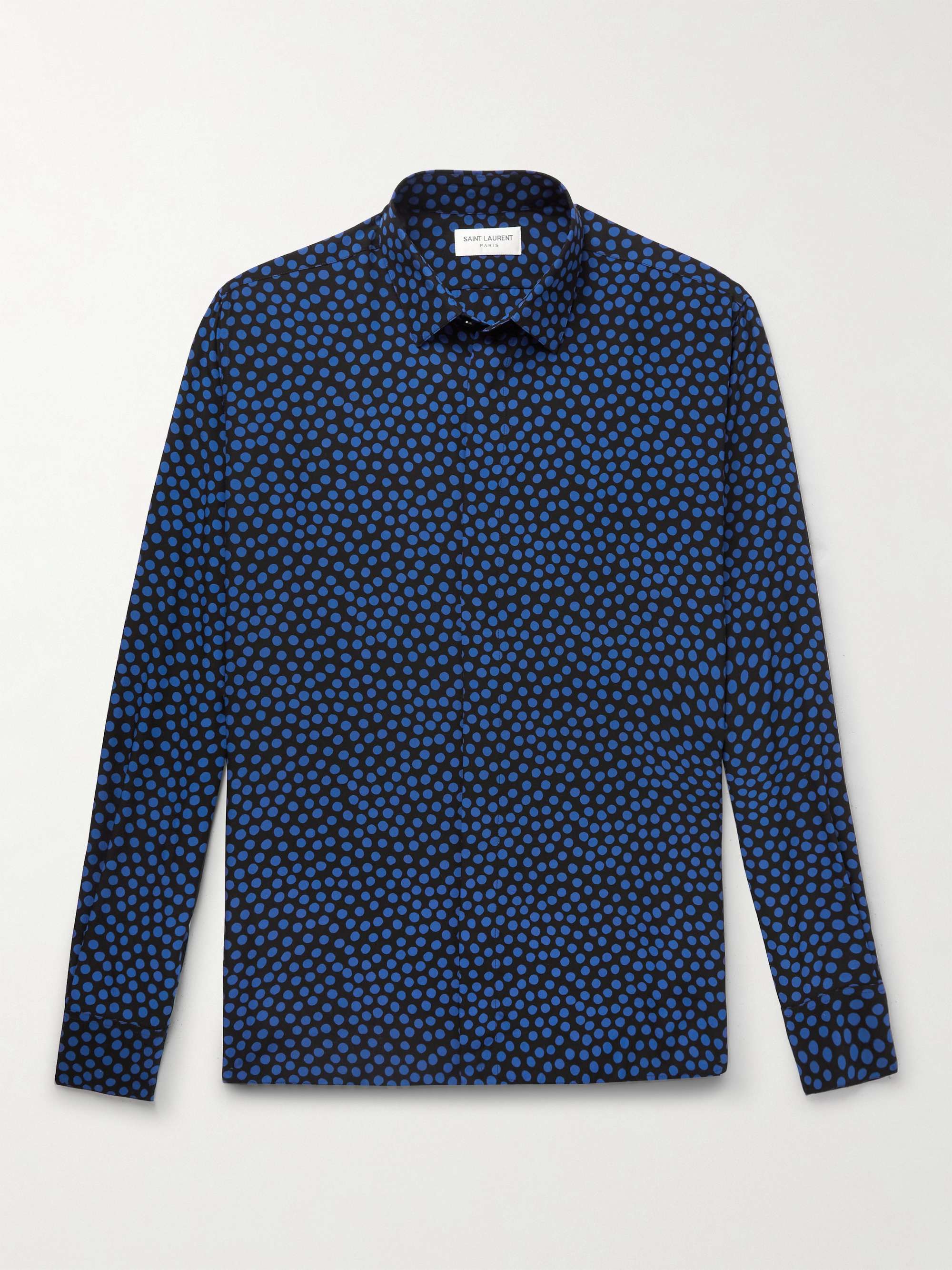 Gucci ' Loves You' Print Silk Shirt in Blue for Men