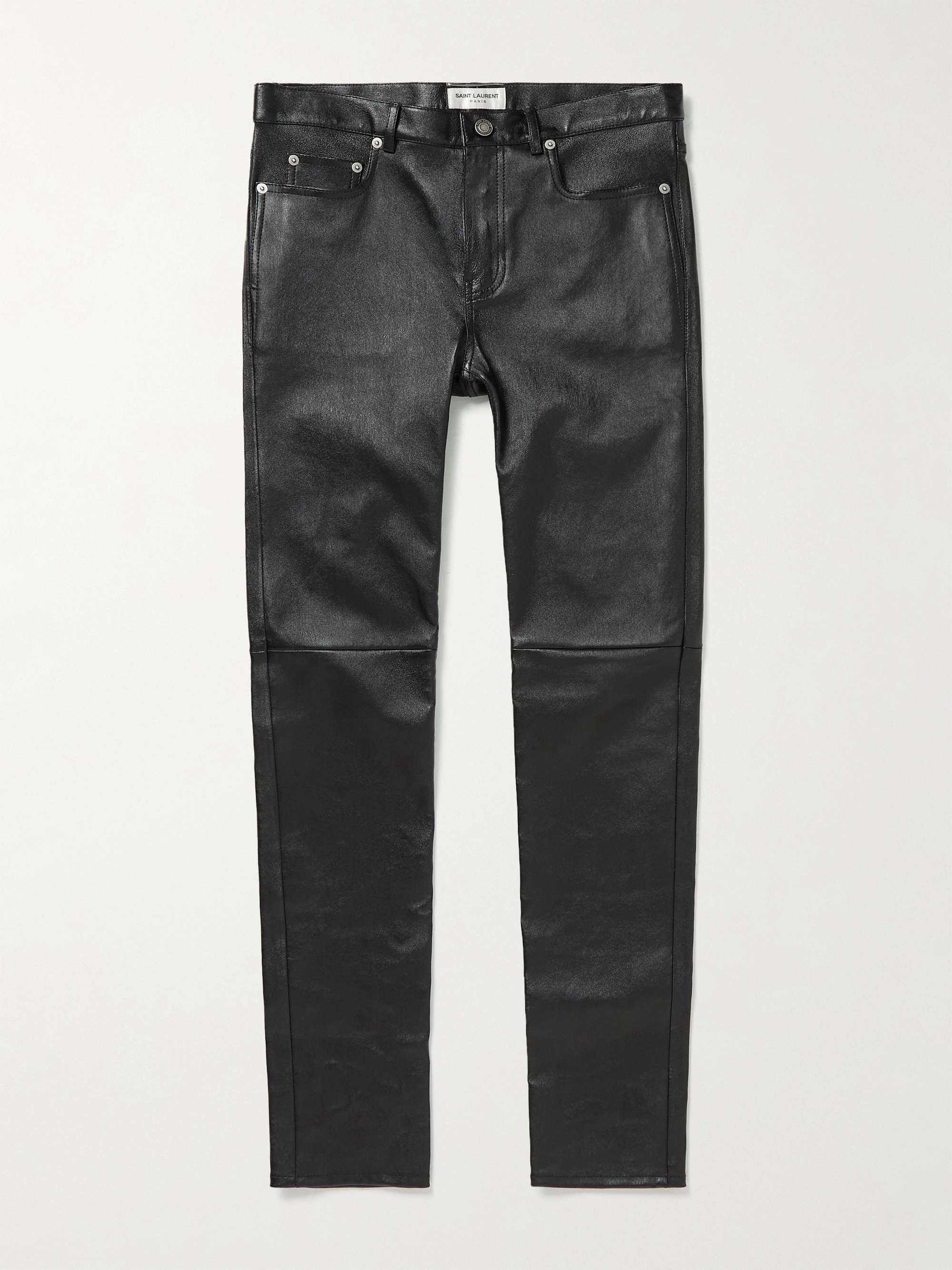 SAINT LAURENT Skinny-Fit Leather Trousers for Men | MR PORTER