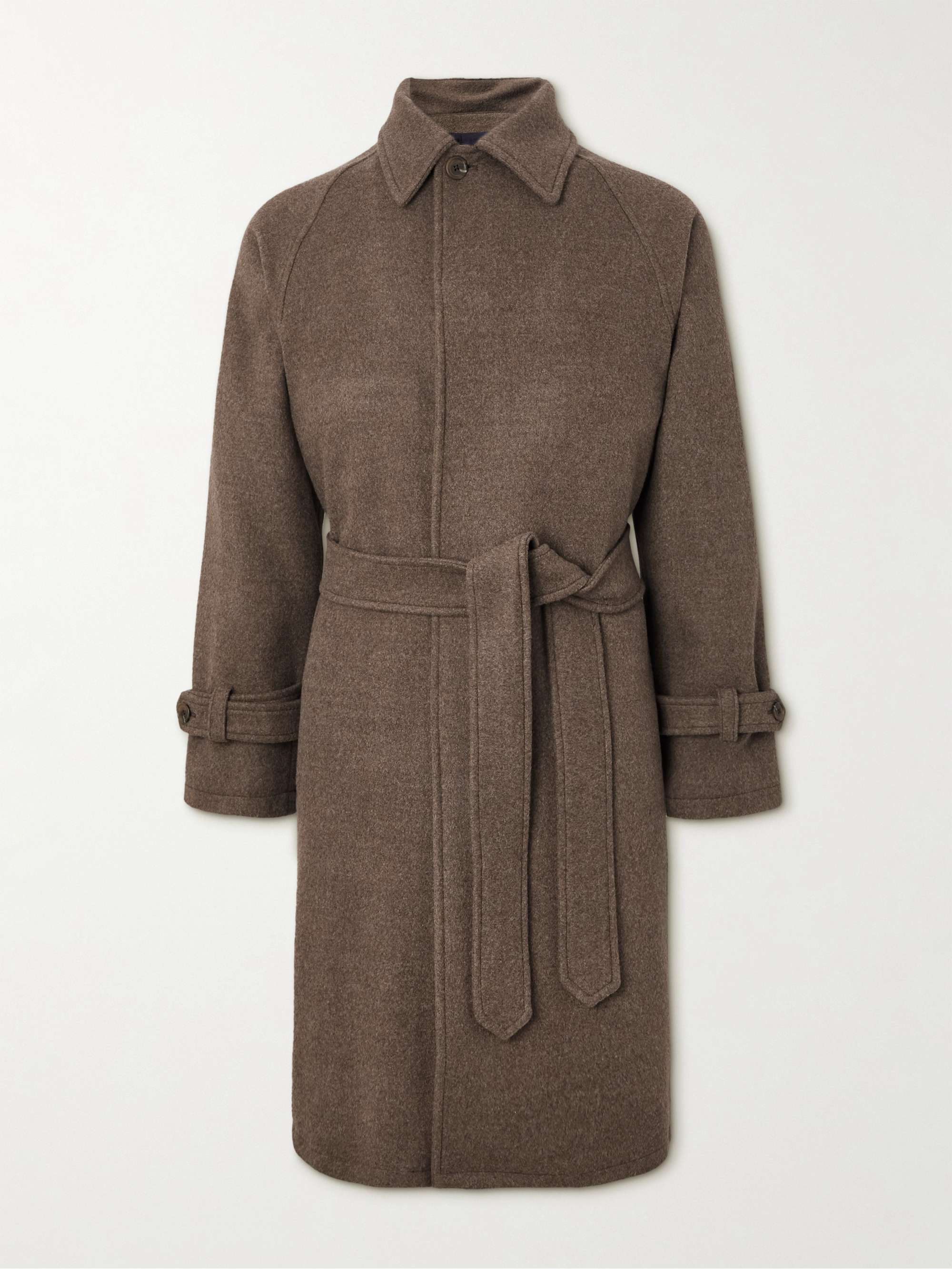 Brown Belted Wool-Felt Coat | STÒFFA | MR PORTER