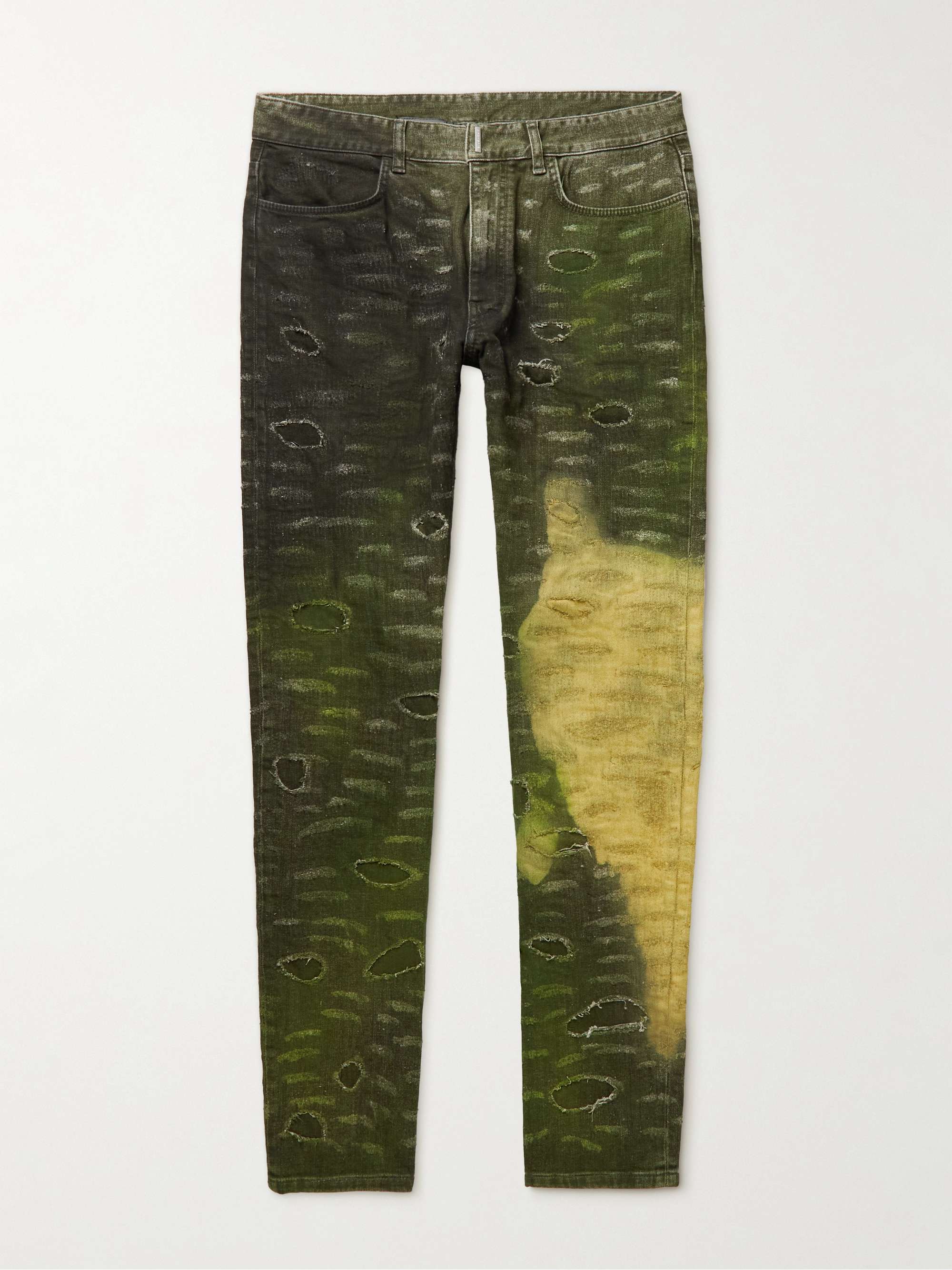 GIVENCHY Slim-Fit Tapered Distressed Tie-Dyed Jeans for Men | MR PORTER
