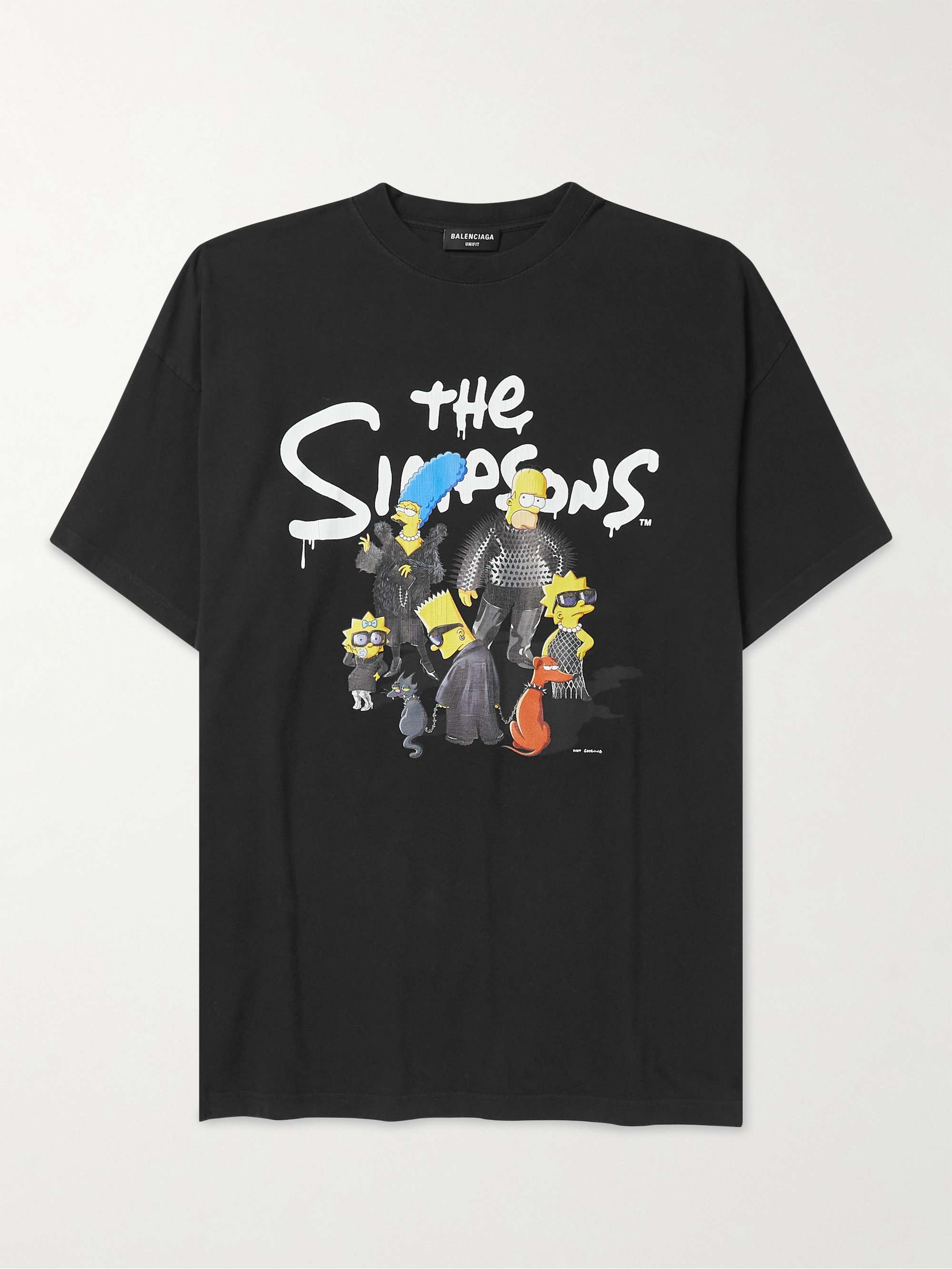 BALENCIAGA + The Simpsons Oversized Printed Cotton-Blend Jersey T-Shirt for  Men | MR PORTER