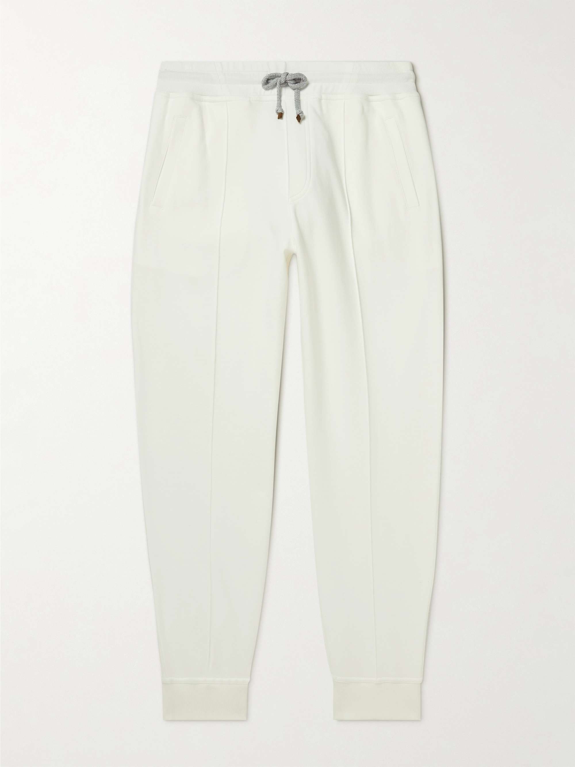 BRUNELLO CUCINELLI Tapered Cotton-Blend Jersey Sweatpants for Men | MR  PORTER