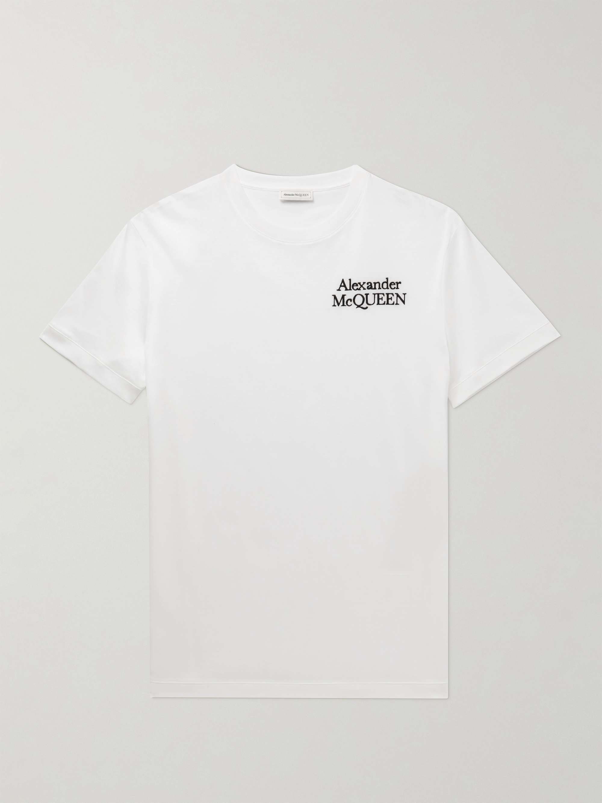 ALEXANDER MCQUEEN Logo-Embroidered Cotton-Jersey T-Shirt | MR PORTER