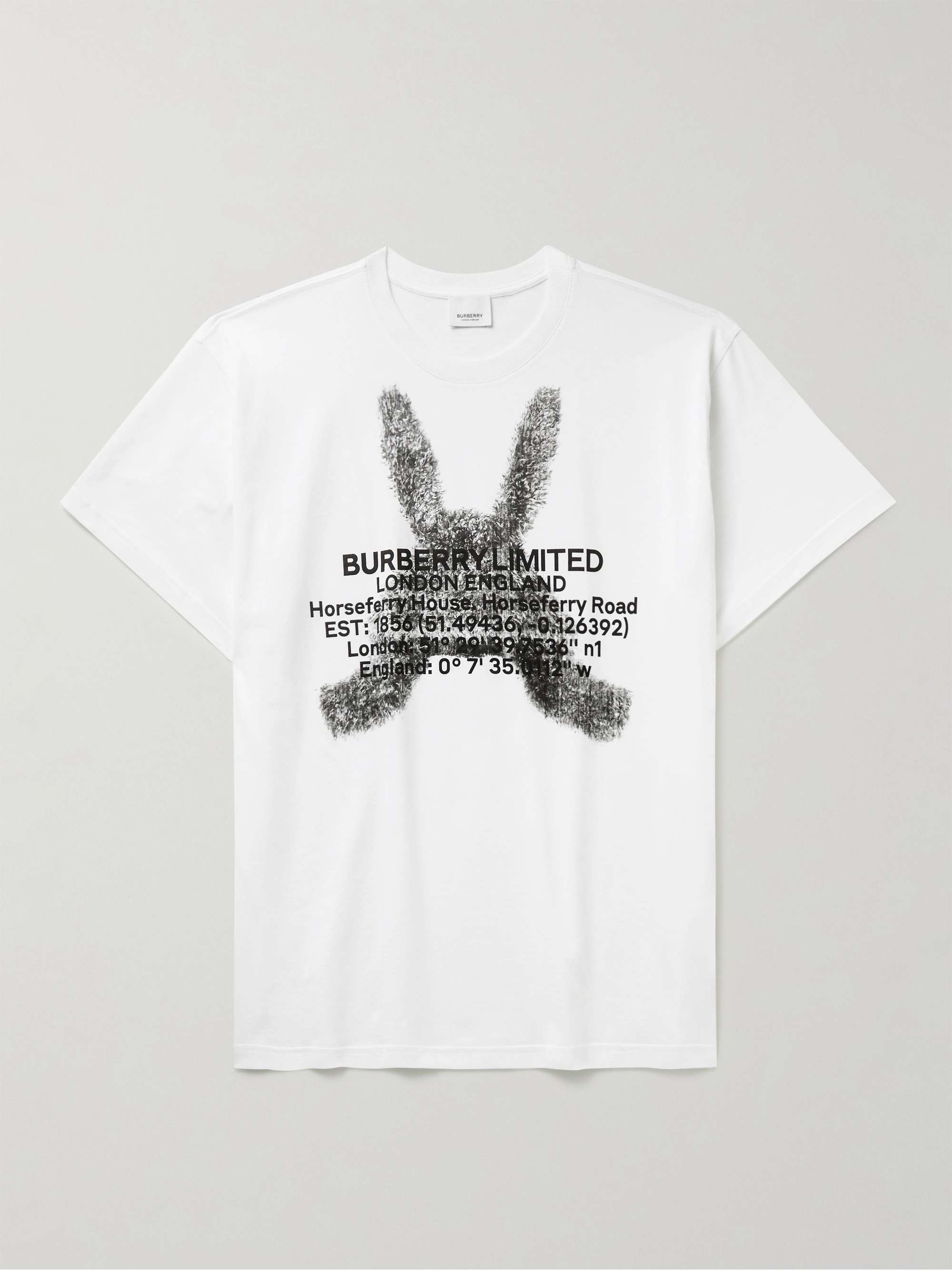 White Printed Cotton-Jersey T-Shirt | BURBERRY | MR PORTER
