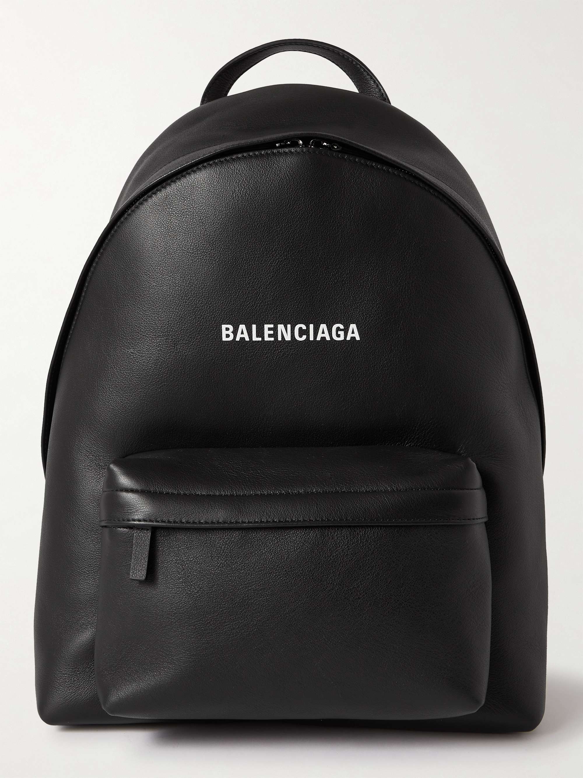 Black Logo-Print Leather Backpack | BALENCIAGA | MR PORTER