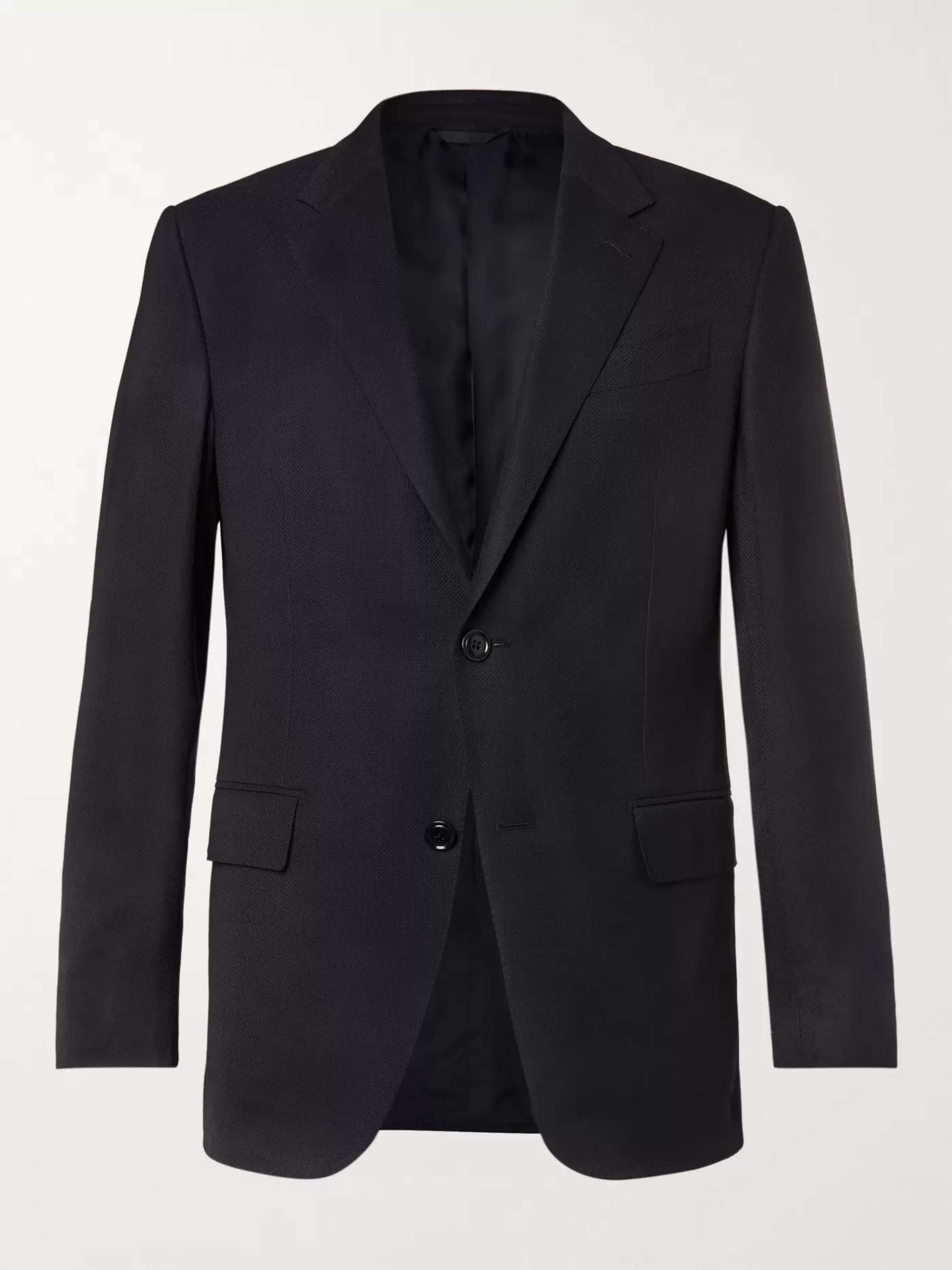 ZEGNA Navy 10-Pocket Stretch Wool and Silk-Blend Blazer for Men | MR PORTER