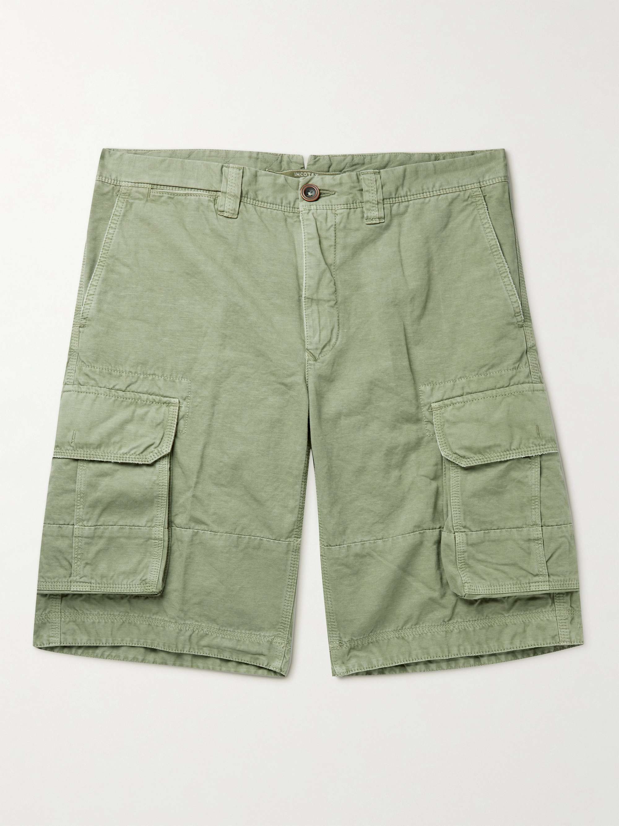 INCOTEX Cotton and Linen-Blend Cargo Shorts for Men | MR PORTER