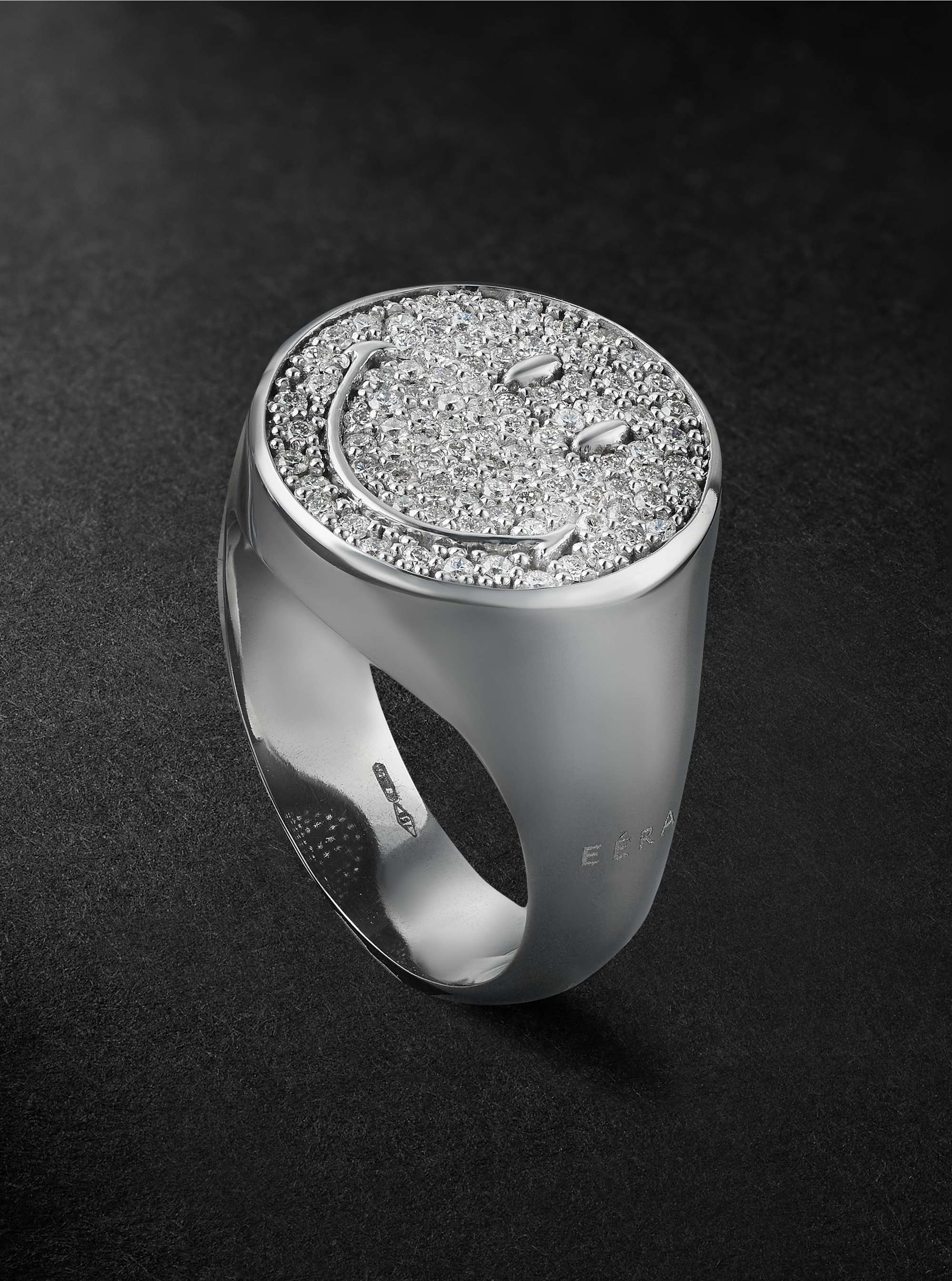 EÉRA Smiley White Gold Diamond Ring for Men | MR PORTER