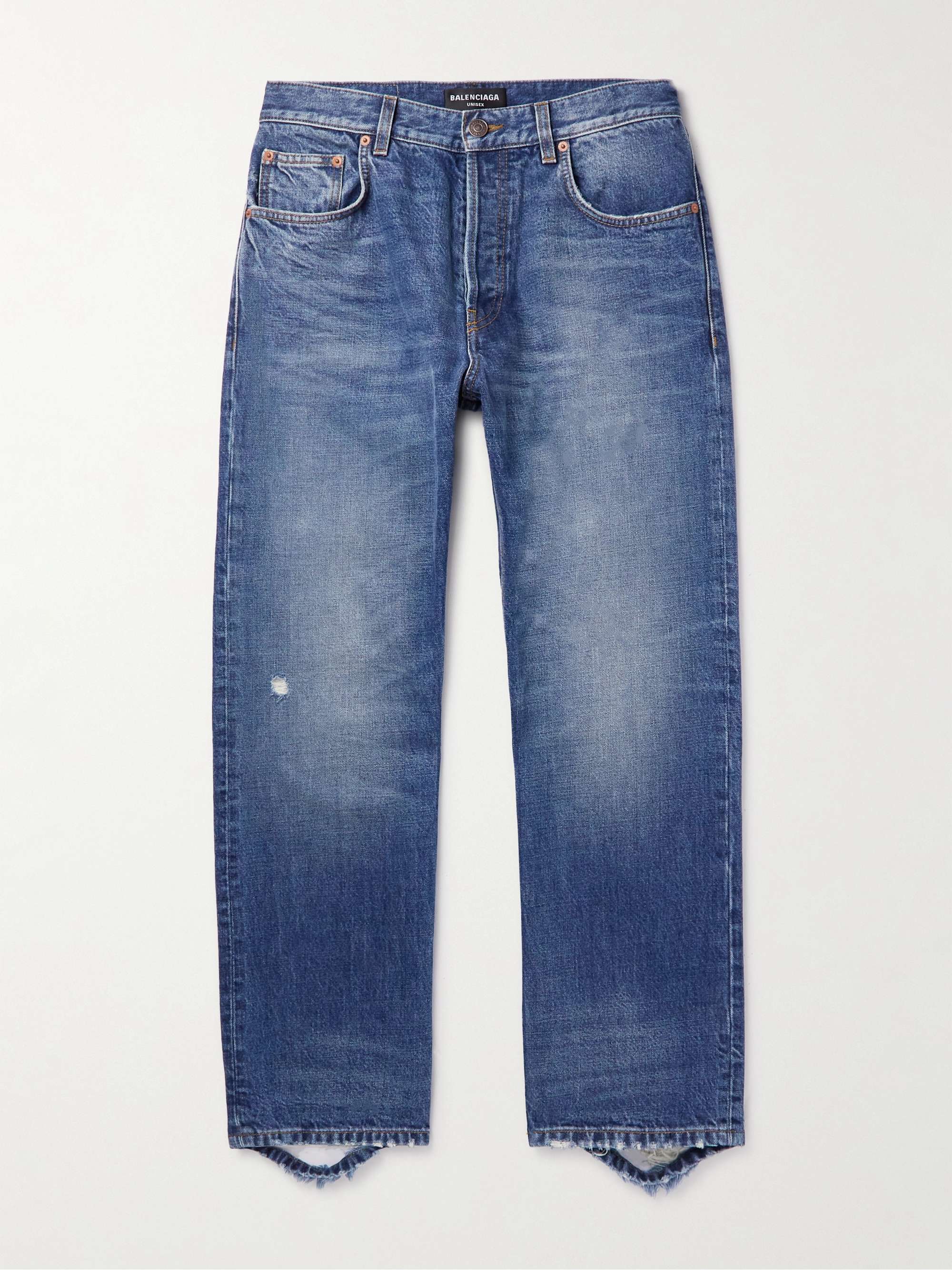 BALENCIAGA Slim-Fit Distressed Jeans | MR PORTER