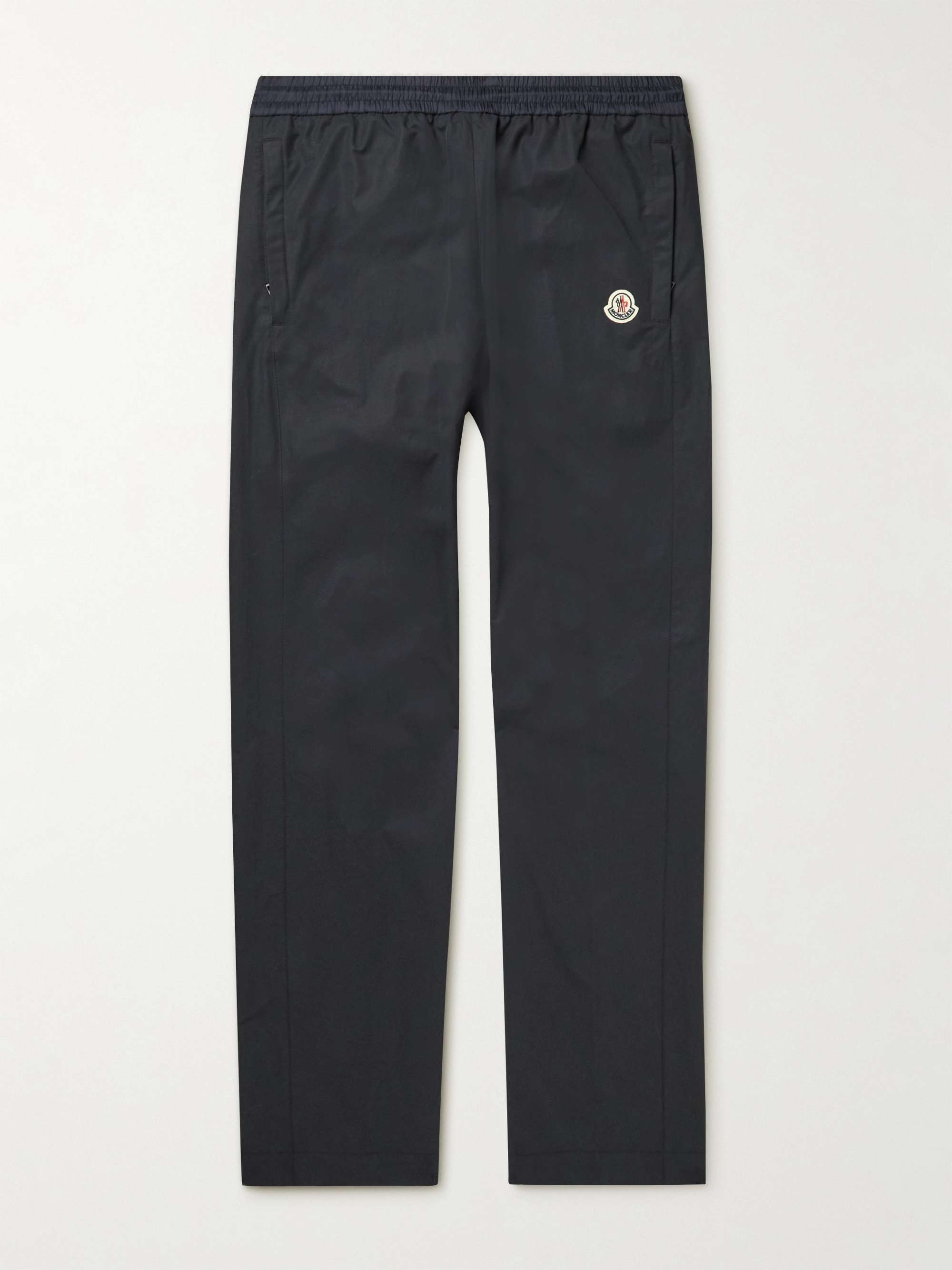Navy Straight-Leg Logo-Print Cotton-Blend Shell Track Pants | MONCLER | MR  PORTER