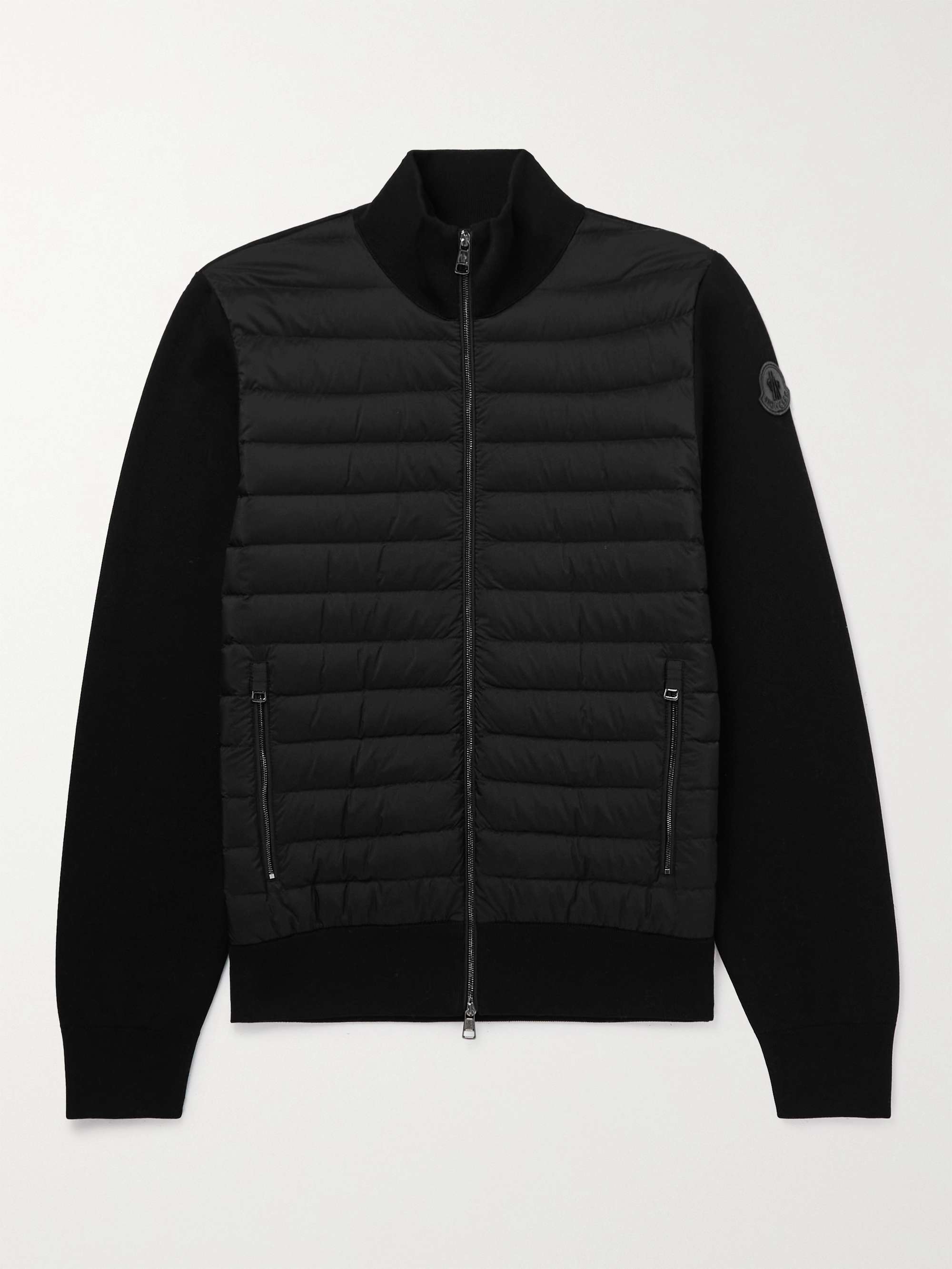 Black Panelled Quilted Shell and Cotton-Blend Down Jacket | MONCLER | MR  PORTER