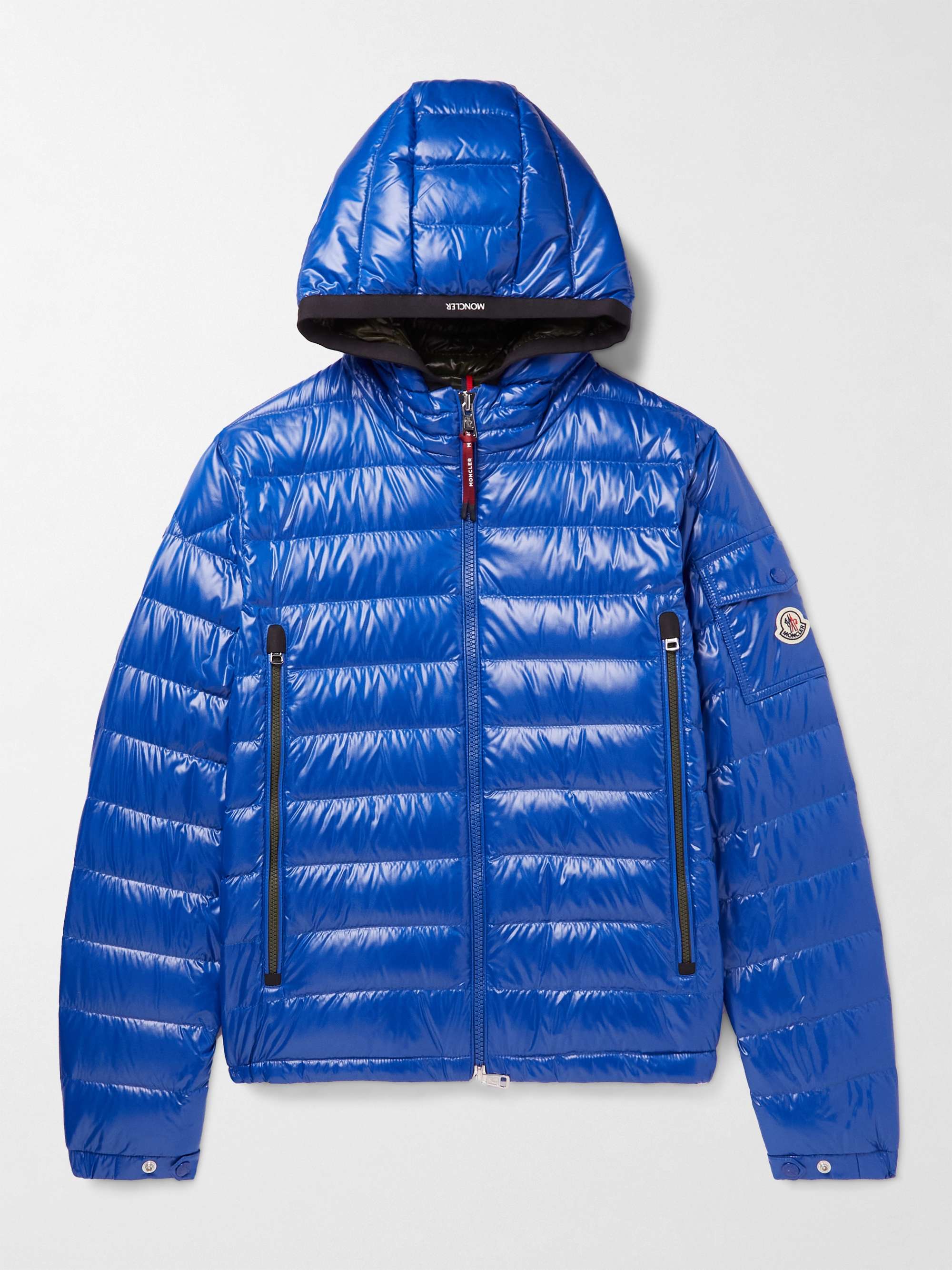 MONCLER Galion Logo-Appliquéd Quilted Glossed-Shell Hooded Down Jacket | MR  PORTER
