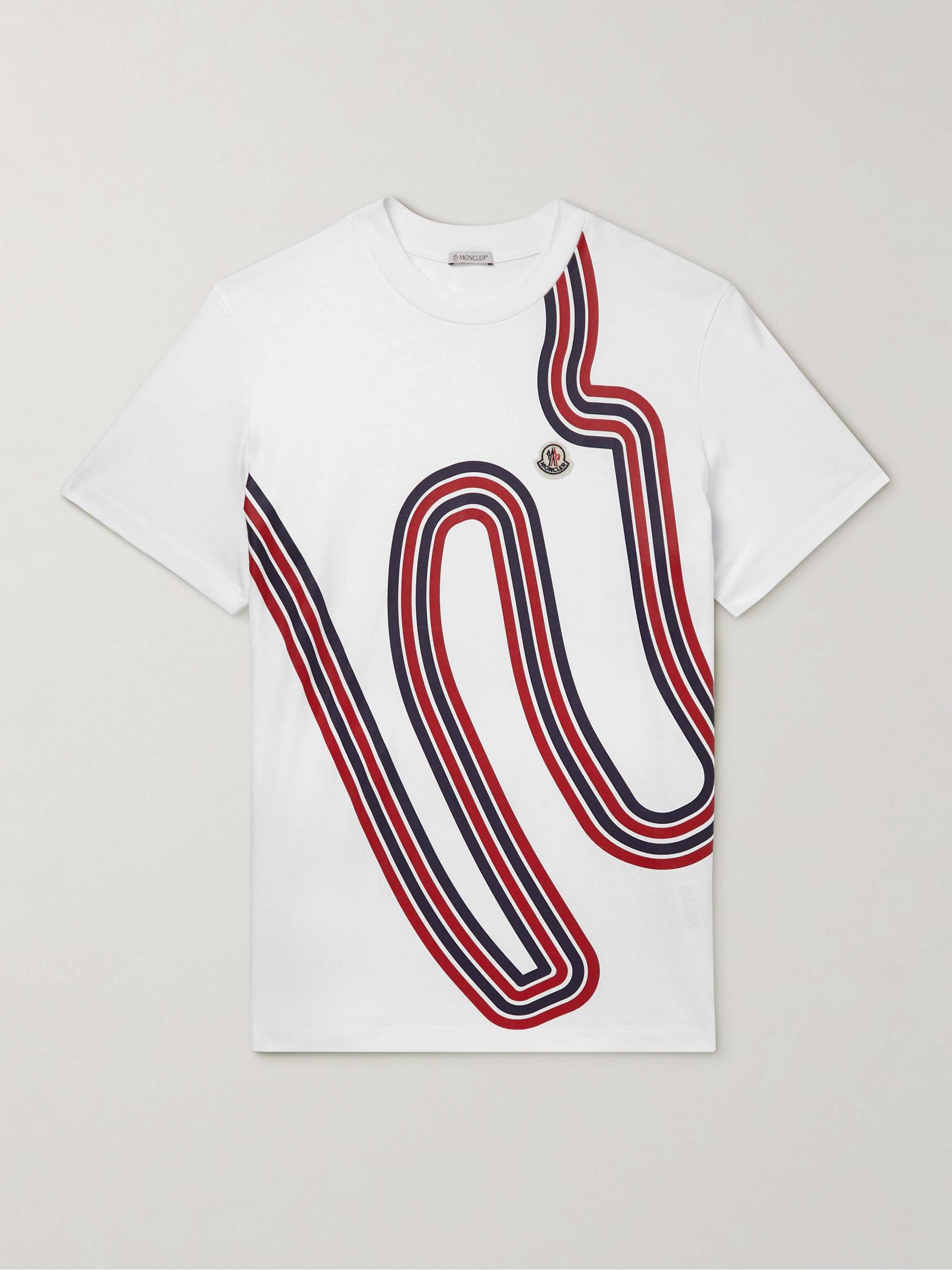 MONCLER Logo-Appliquéd Printed Cotton-Jersey T-Shirt for Men | MR PORTER