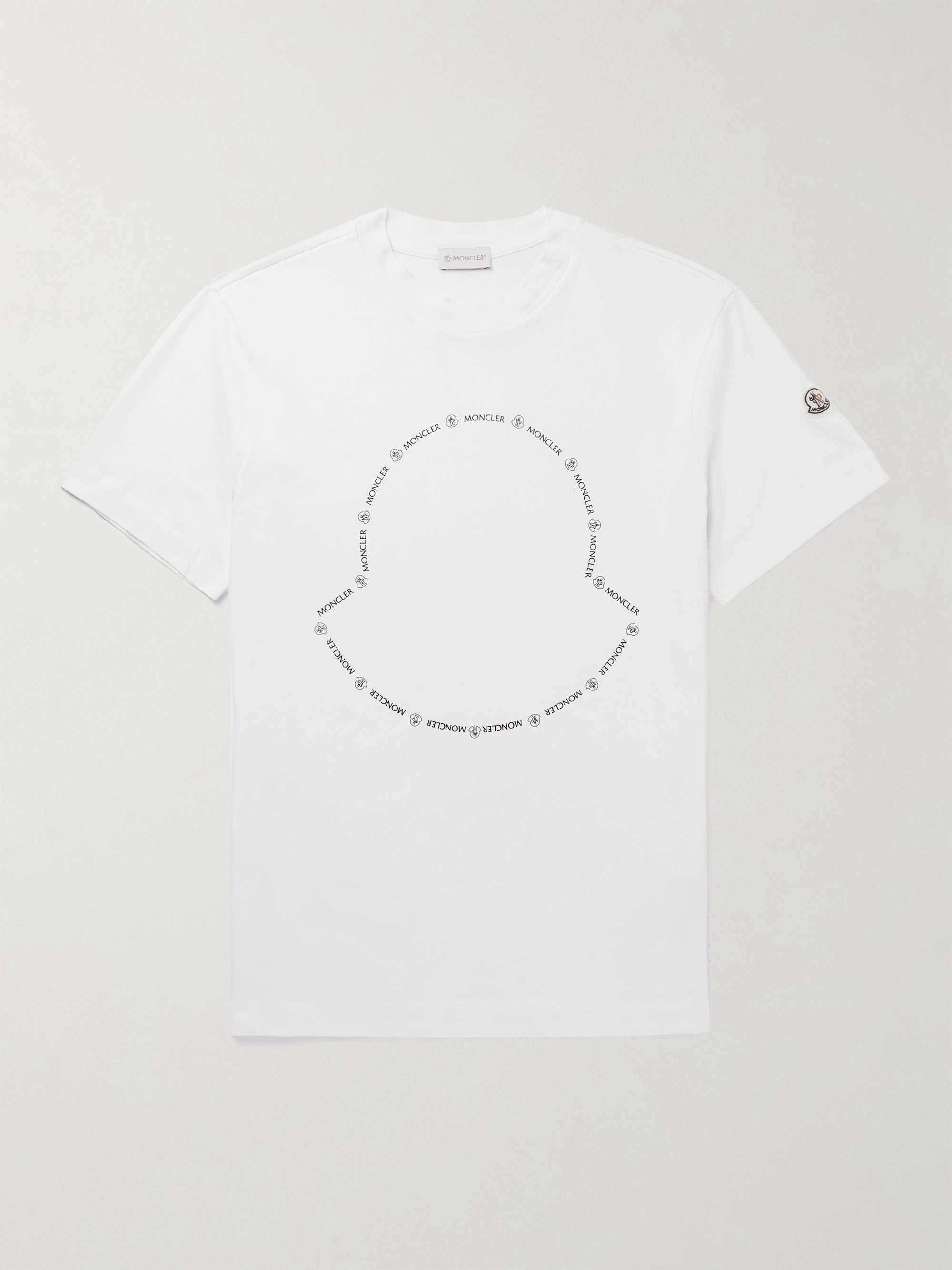 White Logo-print cotton-jersey T-shirt, Moncler