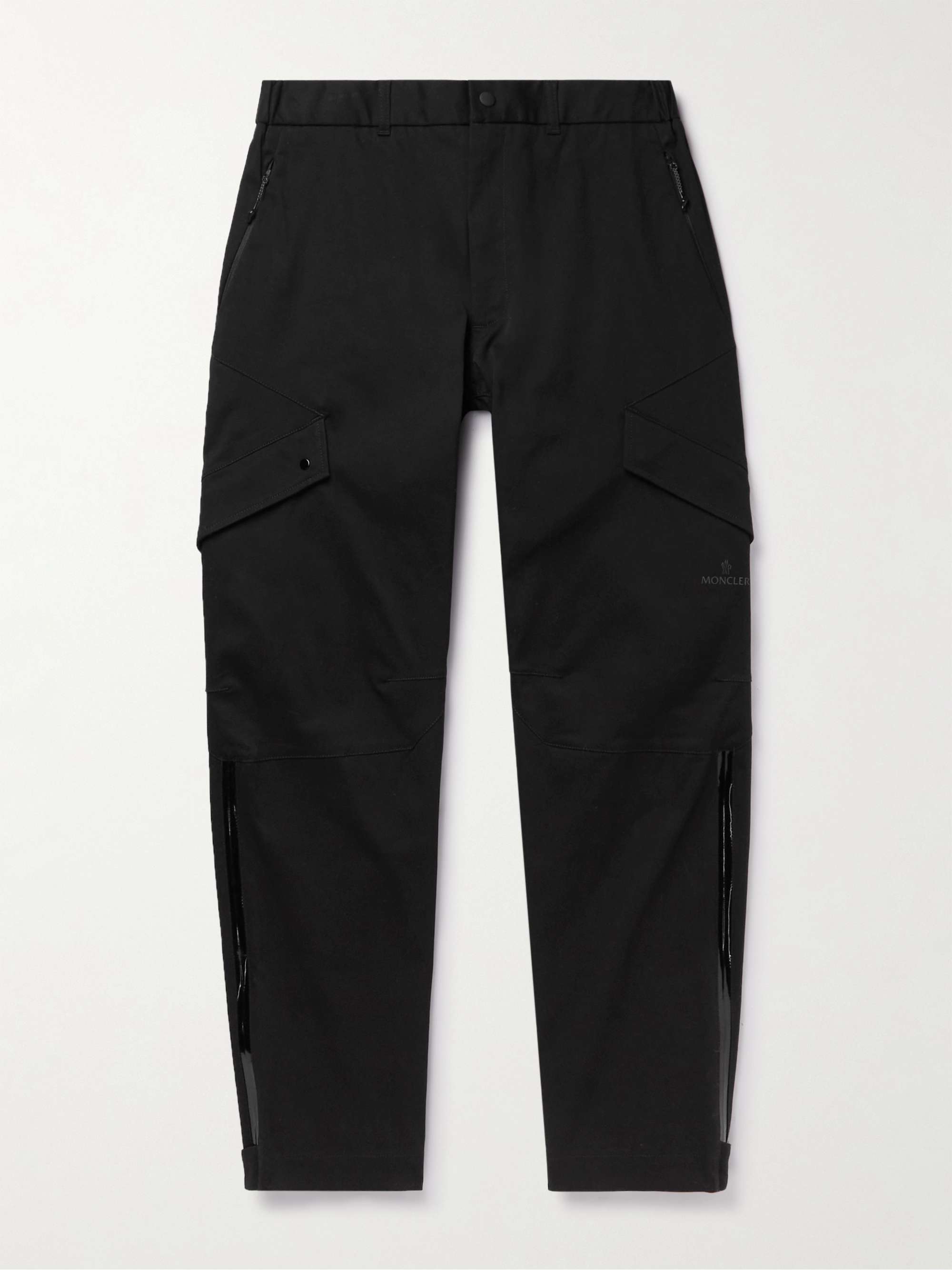Black Straight-Leg Cotton-Blend Twill Cargo Trousers | MONCLER | MR PORTER
