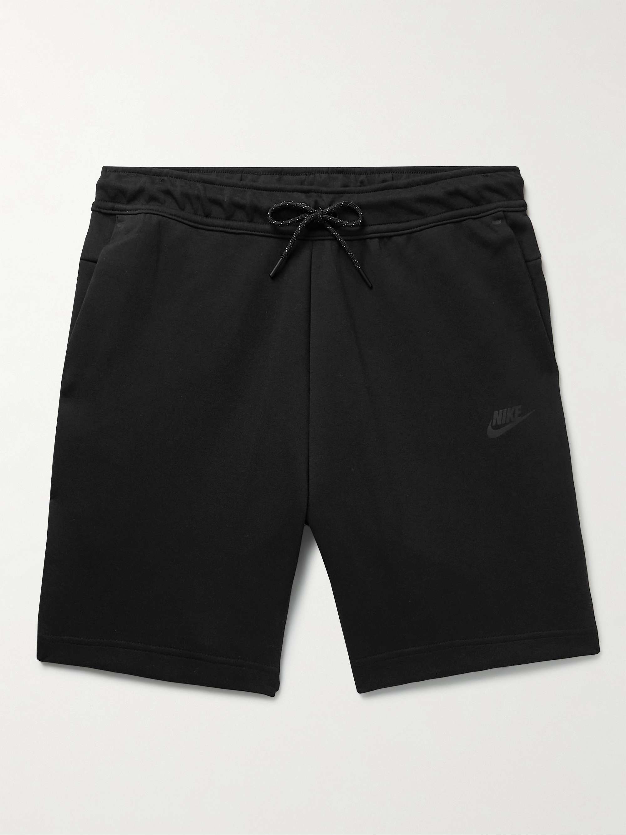 Black Straight-Leg Cotton-Blend Tech-Fleece Drawstring Shorts | NIKE | MR  PORTER