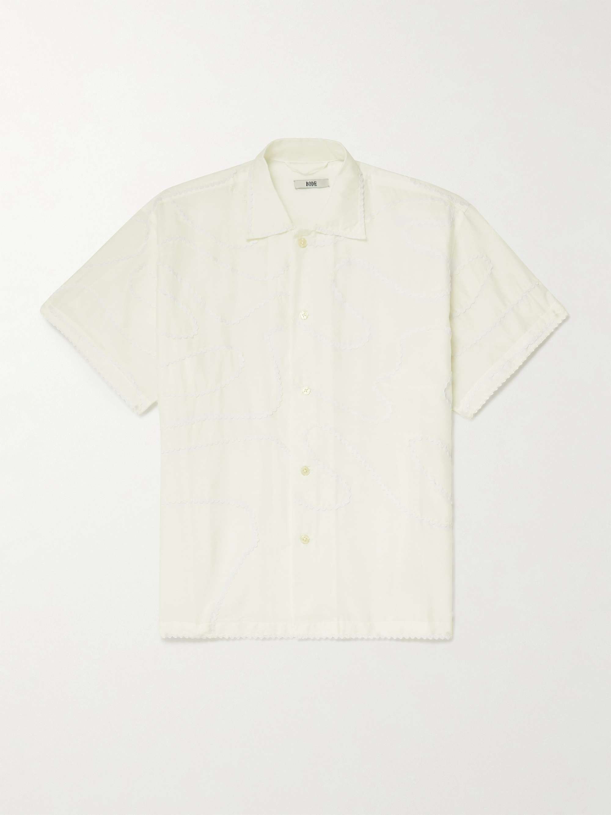 BODE Ric Rac-Trimmed Cotton and Silk-Blend Shirt | MR PORTER