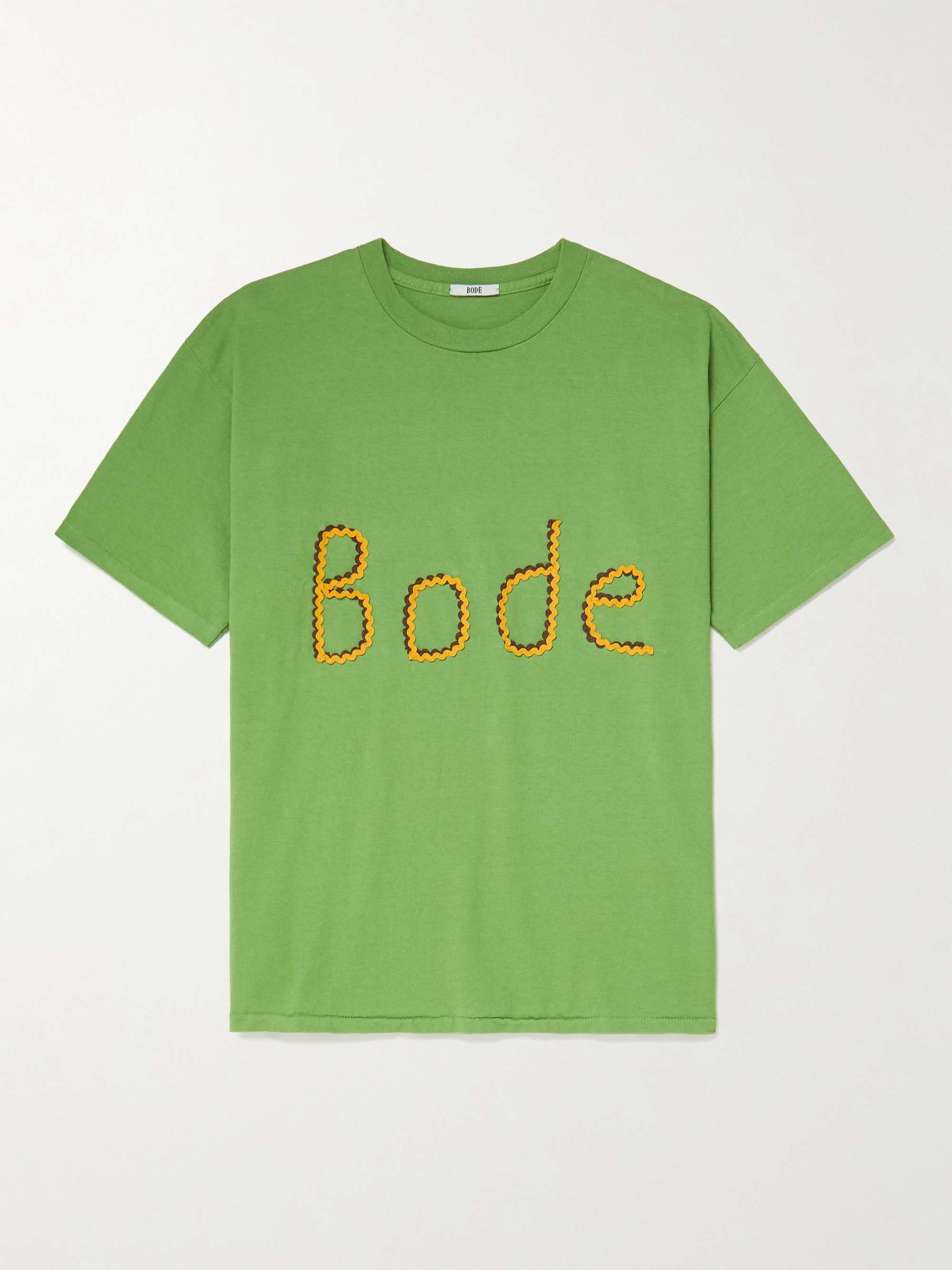 BODE Ric Rac-Trimmed Cotton-Jersey T-Shirt | MR PORTER